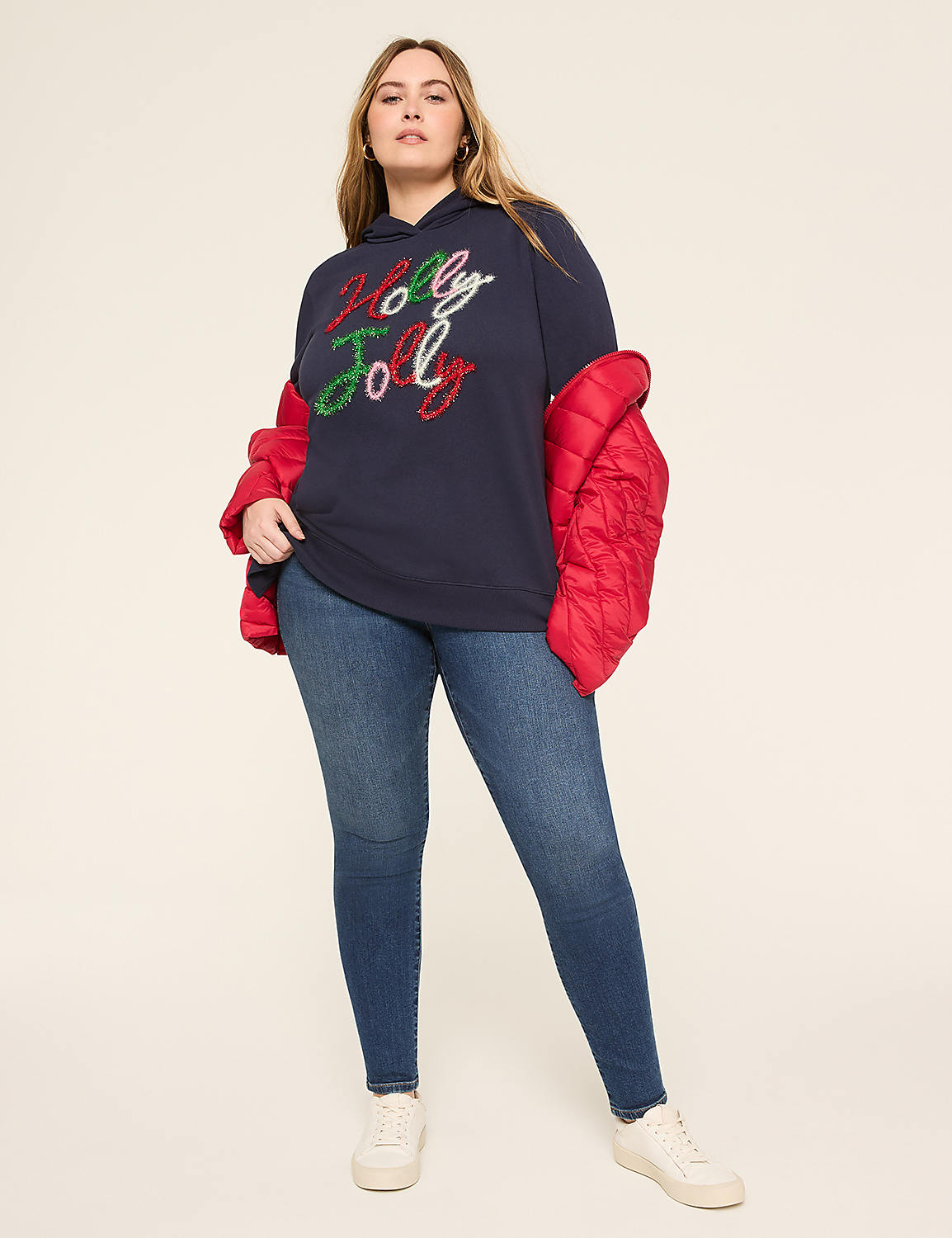 Relaxed Holly Jolly Graphic Hoodie Product Image 3