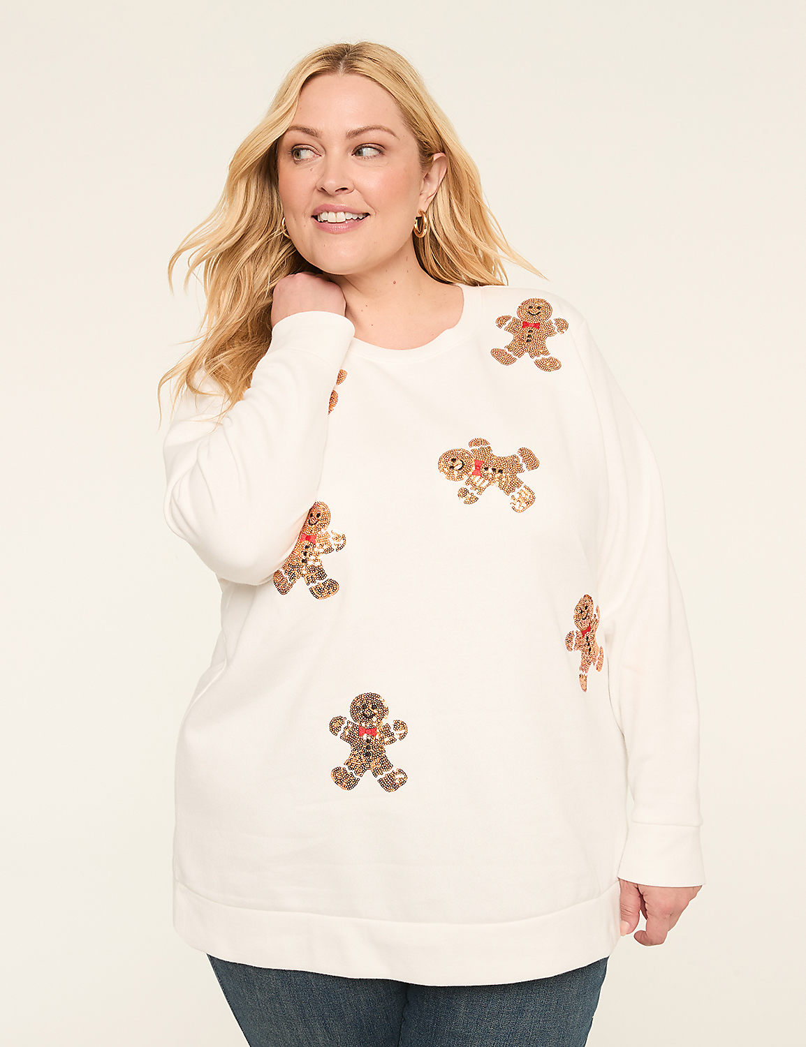 Sequin Gingerbread Graphic Sweatshirt Product Image 1