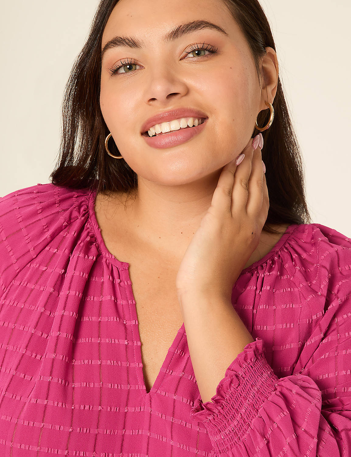 Swing Split-Neck Popover Blouse Product Image 4