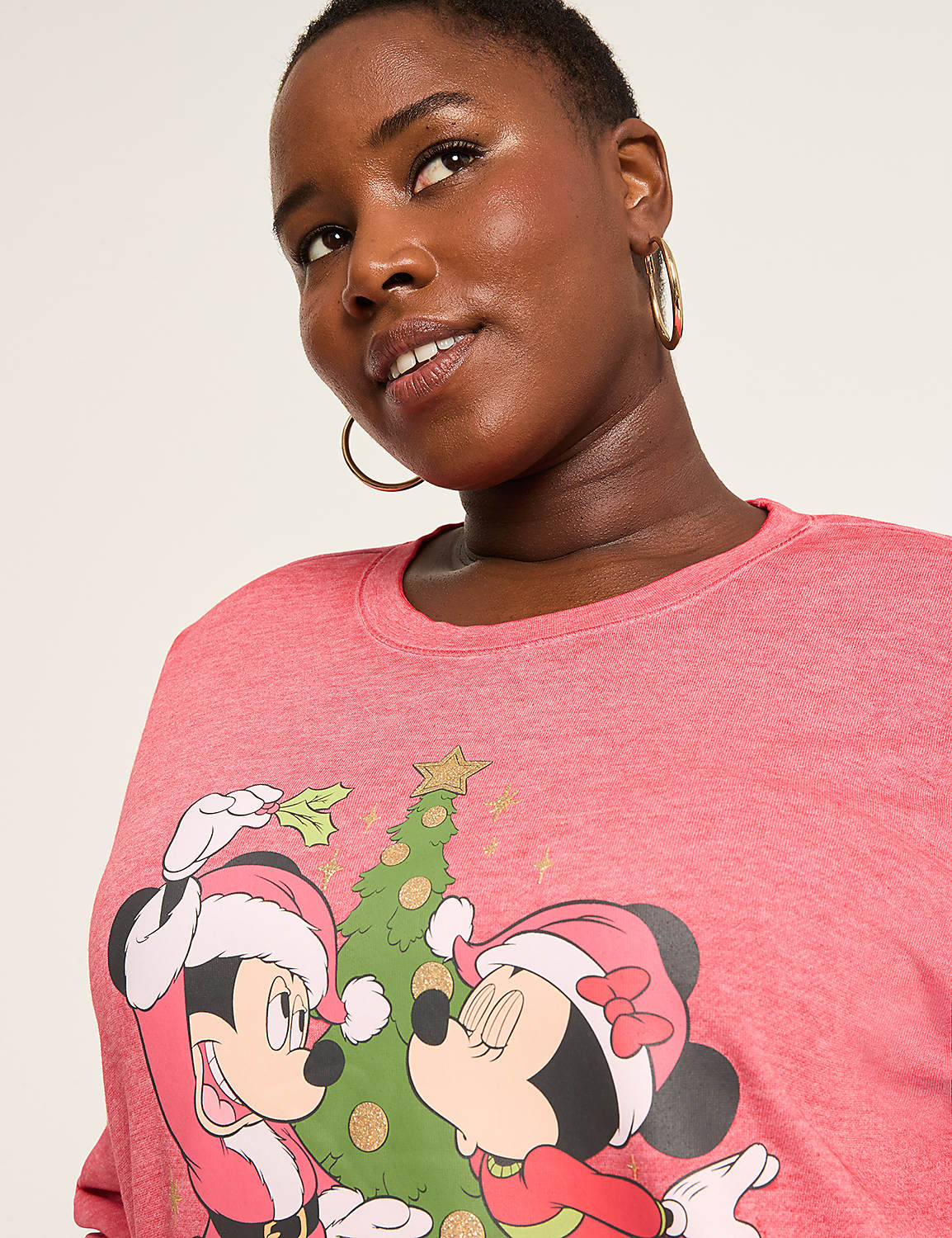 Mickey & Minnie Mistletoe Graphic Sweatshirt Product Image 4