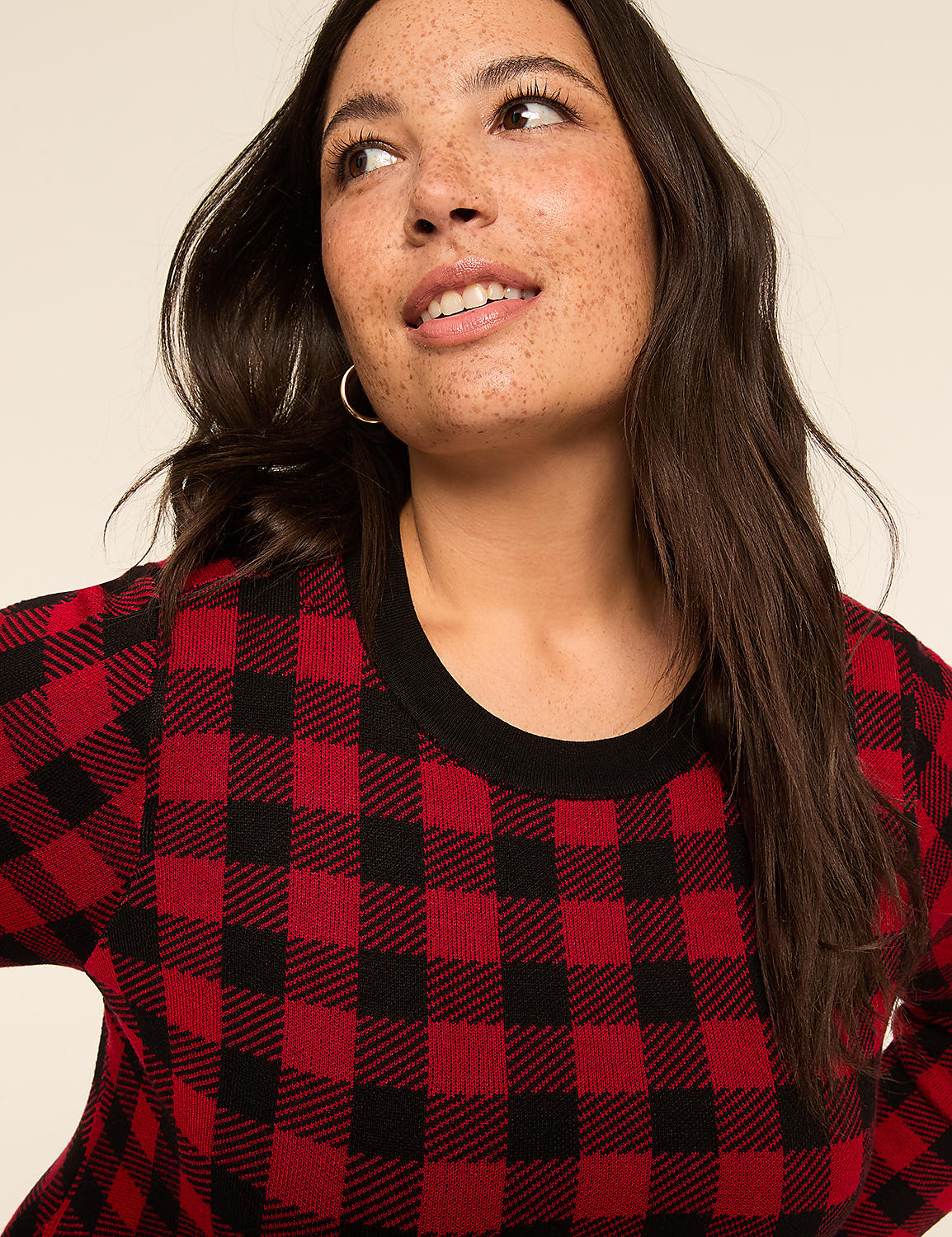 Long-Sleeve Crew-Neck Sweater Dress Product Image 3