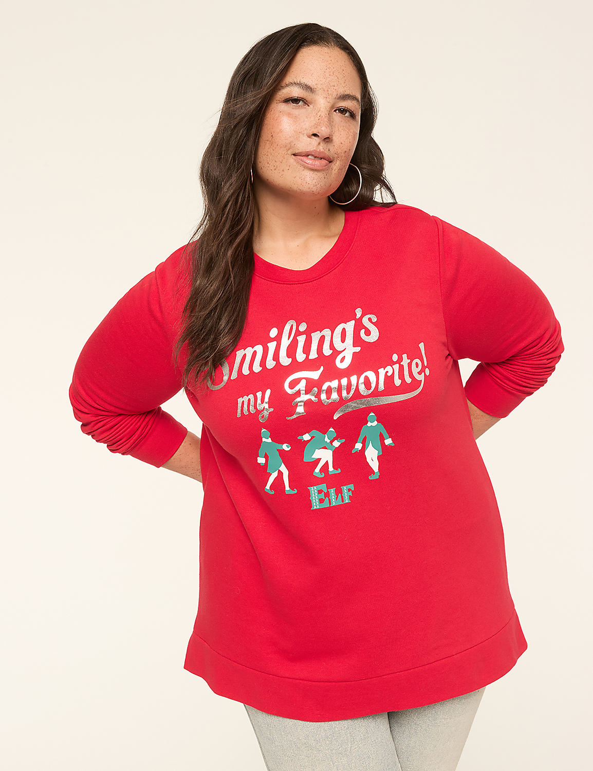 Elf Smiling's My Favorite Graphic Sweatshirt Product Image 1