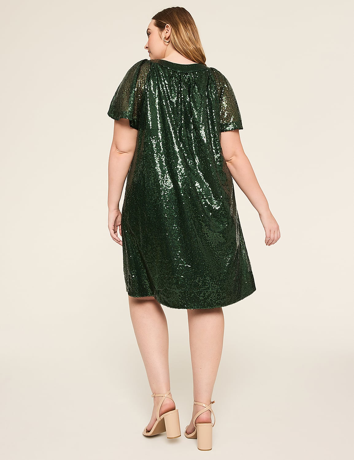 Swing Short-Sleeve Sequin Dress Product Image 2