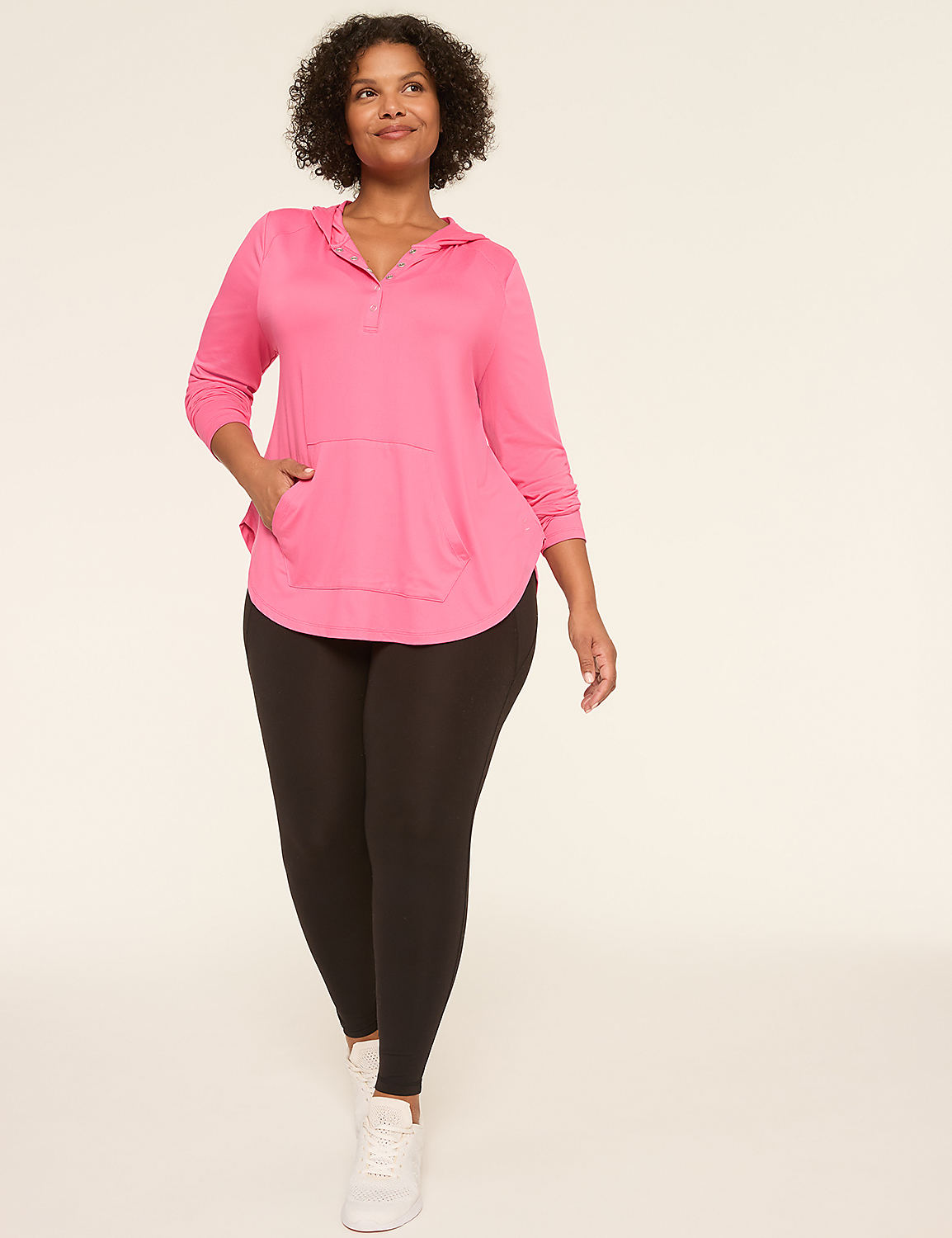 LIVI Soft Snap-Up Hoodie Top Product Image 3