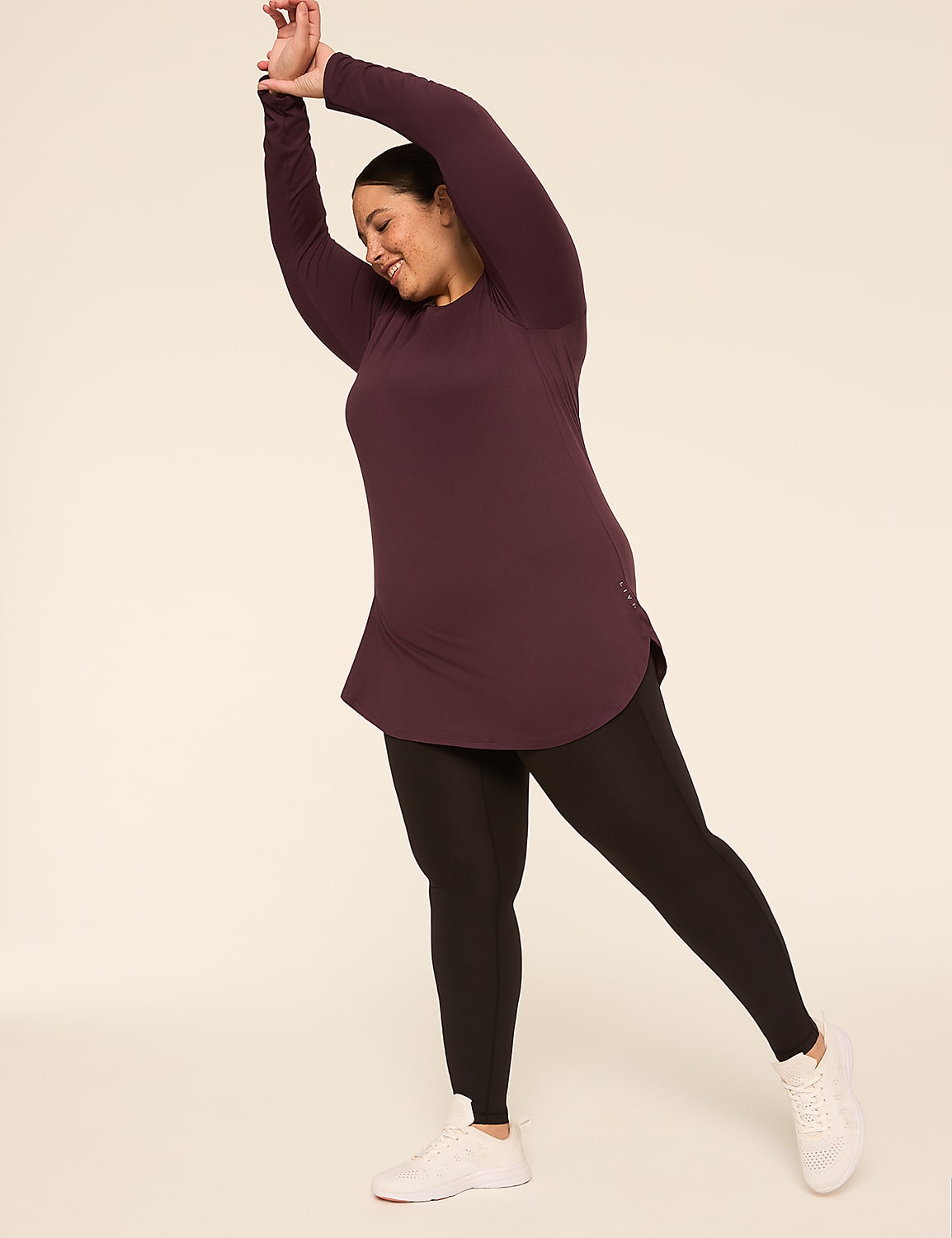 LIVI Soft Boatneck Ruched-Sleeve Tunic Product Image 3