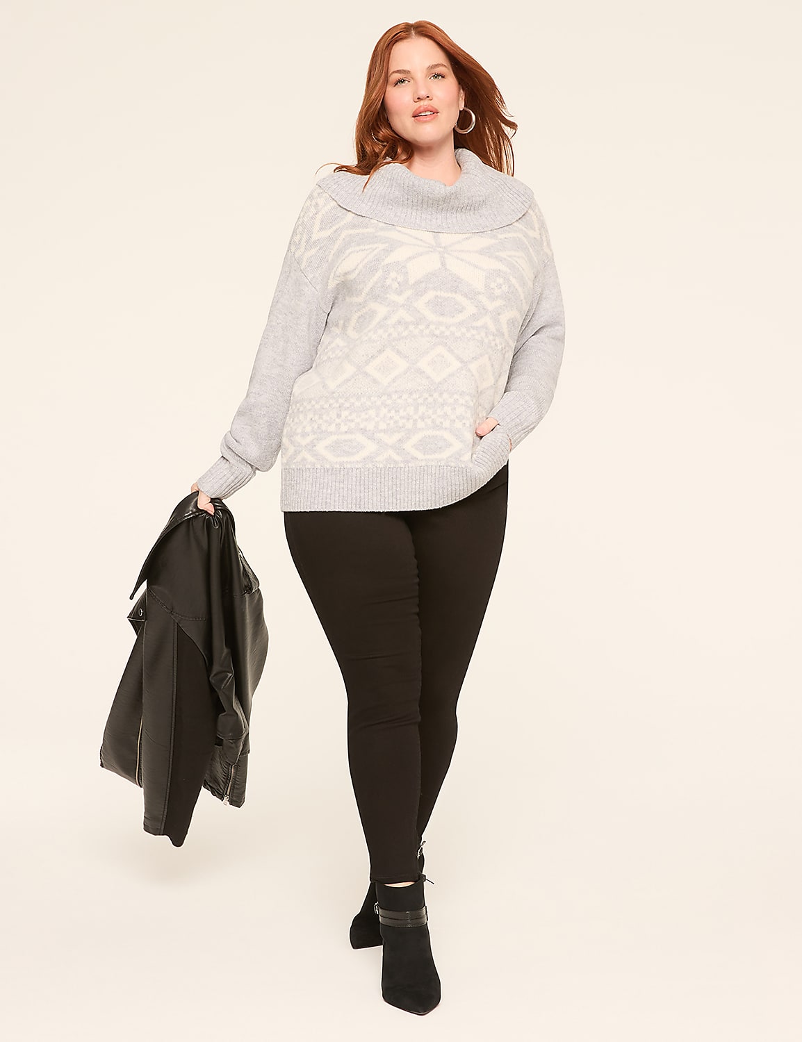 Fair Isle Cowl-Neck Sweater Product Image 3