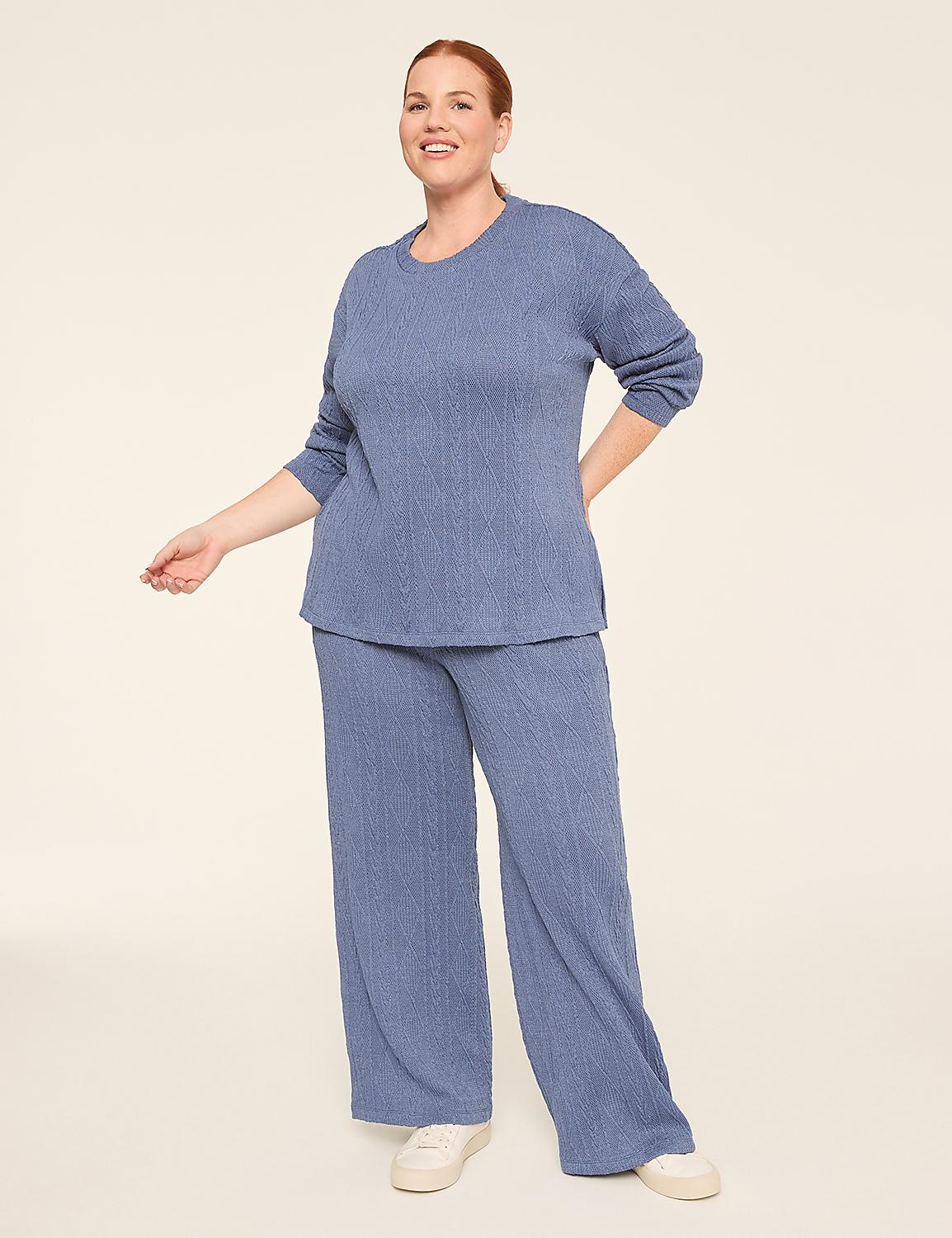LIVI Textured Sweater Knit Straight Leg Pant Product Image 3