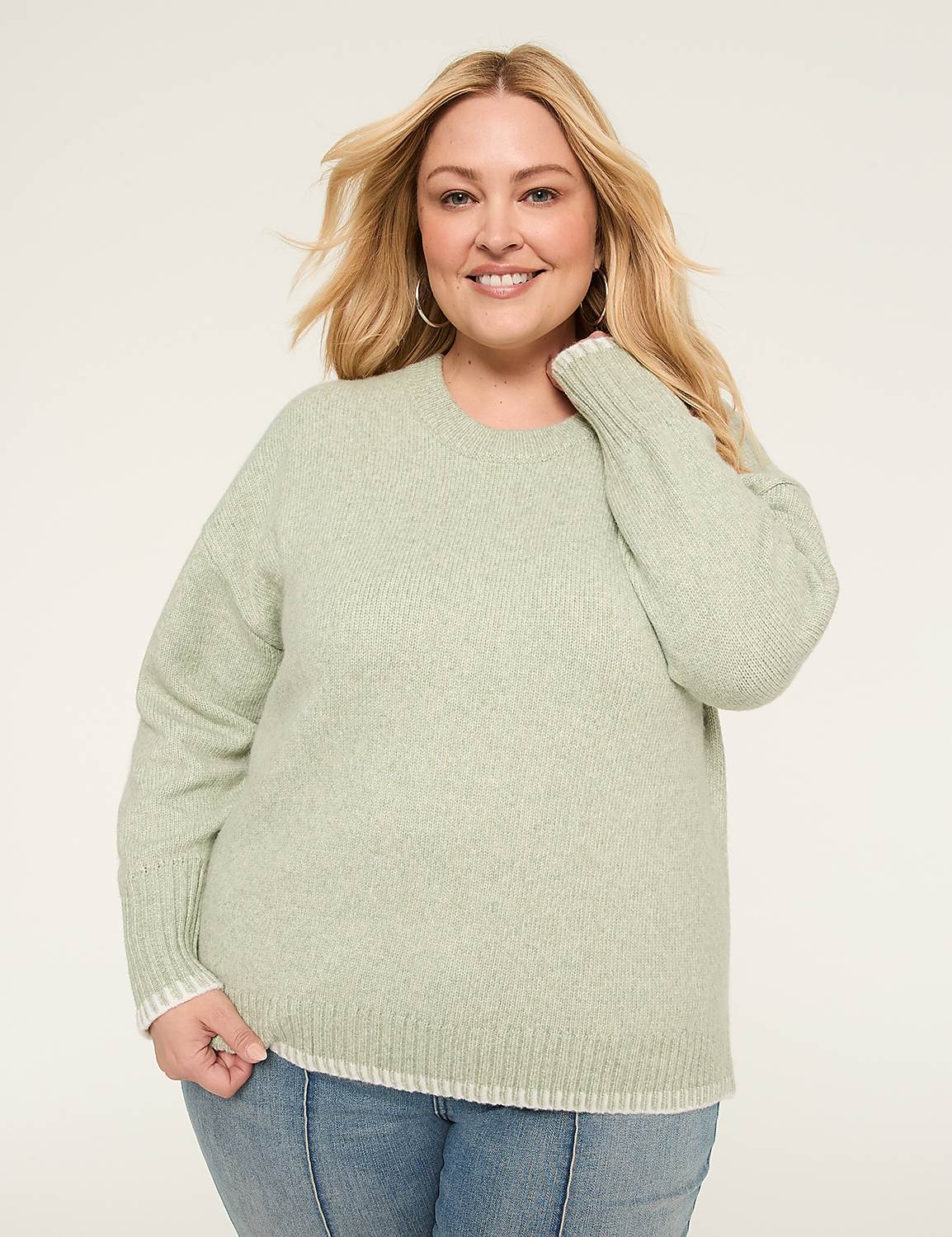 Long-Sleeve Crew-Neck Sweater Product Image 1