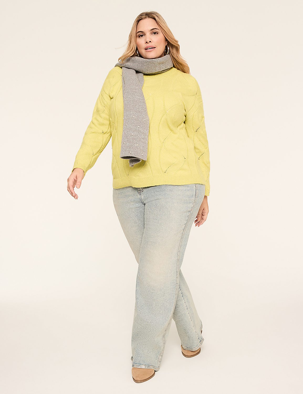 Relaxed Pointelle-Stitch Pullover Sweater Product Image 3