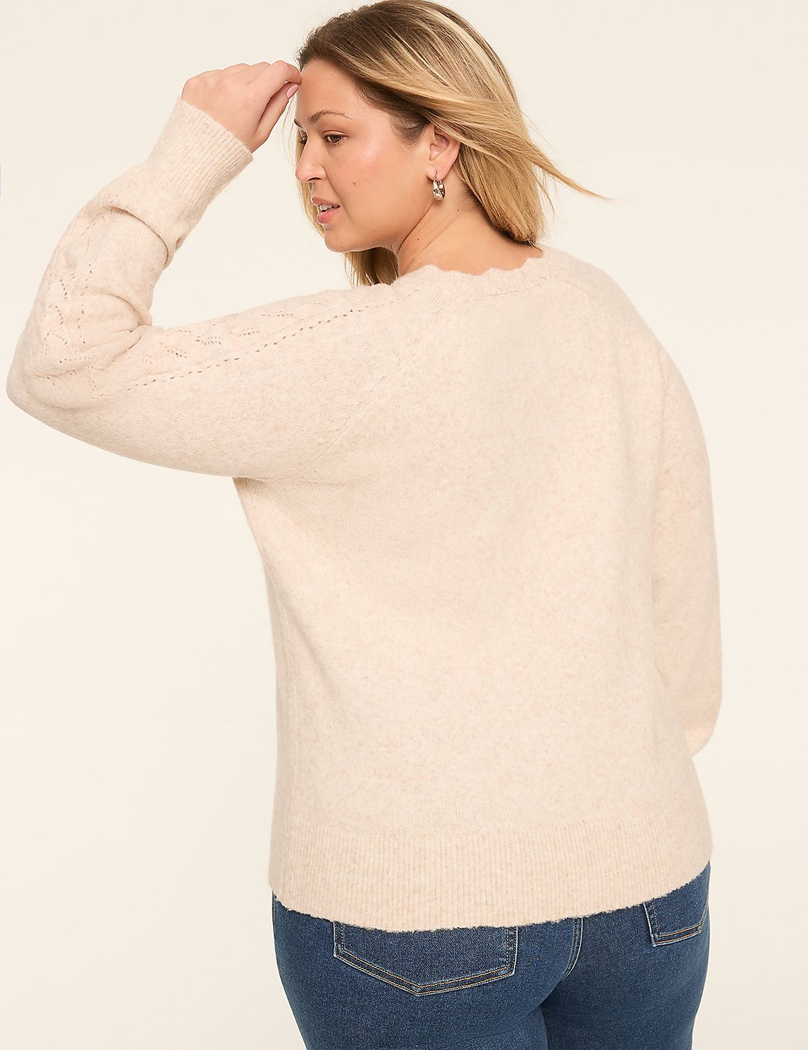 Crew-Neck Trim-Detail Sweater Product Image 2