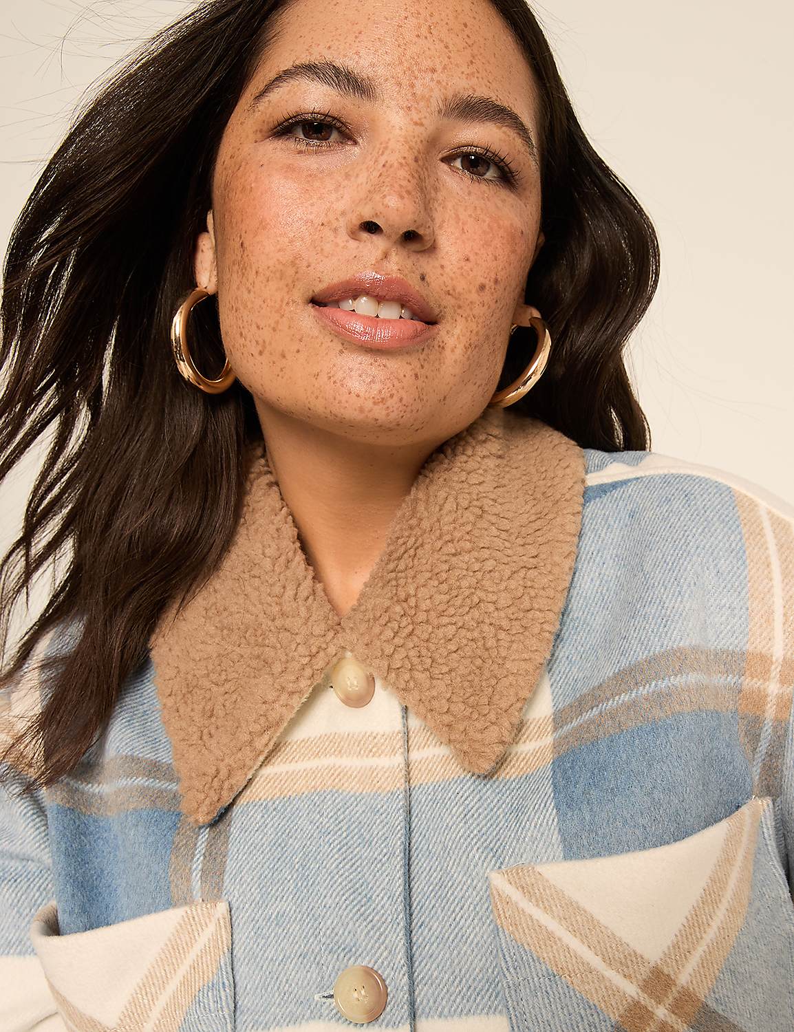 Cozy Sherpa-Collar Midi Shacket Product Image 4