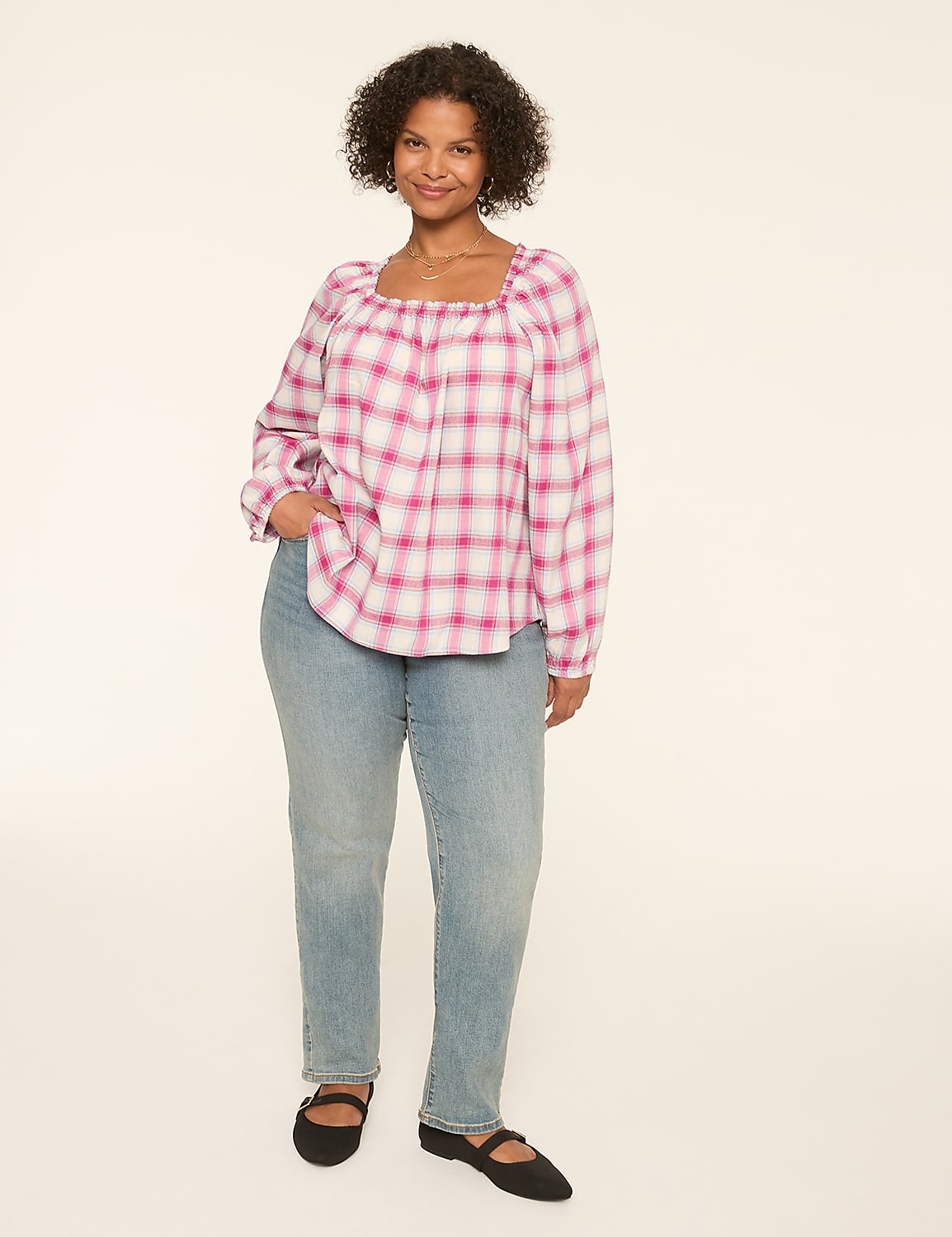 Swing Square-Neck Popover Blouse Product Image 3