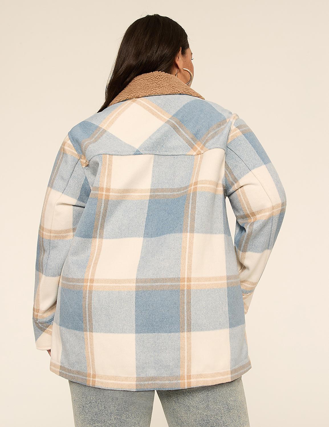 Cozy Sherpa-Collar Midi Shacket Product Image 2