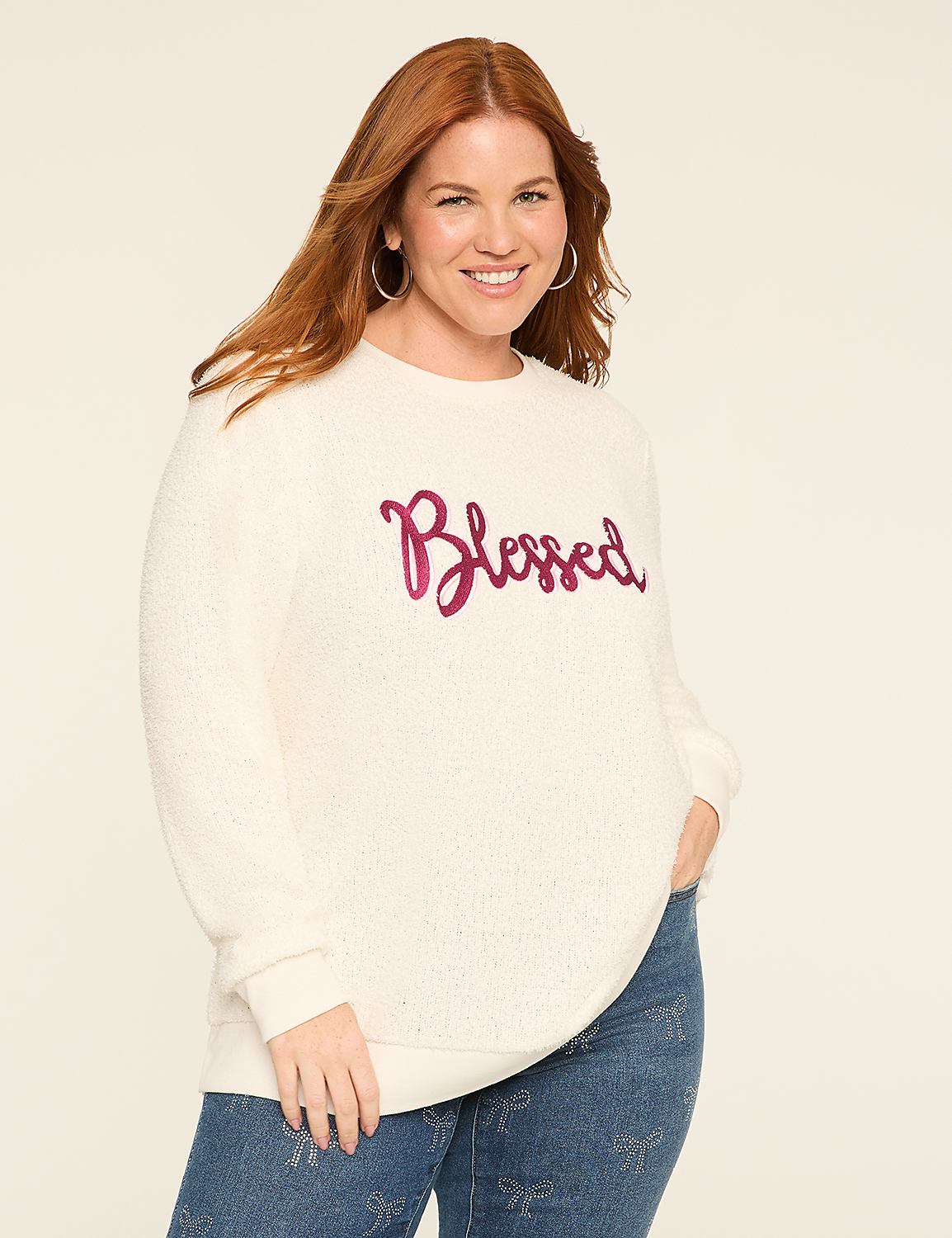 Blessed Soft-Textured Graphic Sweatshirt Product Image 1