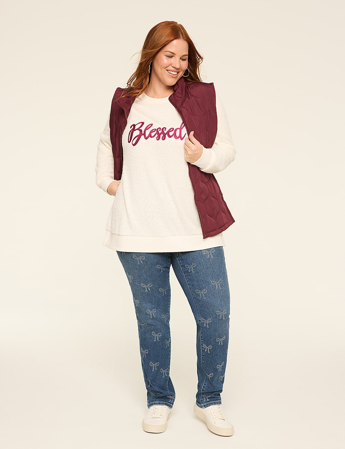 Blessed Soft-Textured Graphic Sweatshirt Product Image 3
