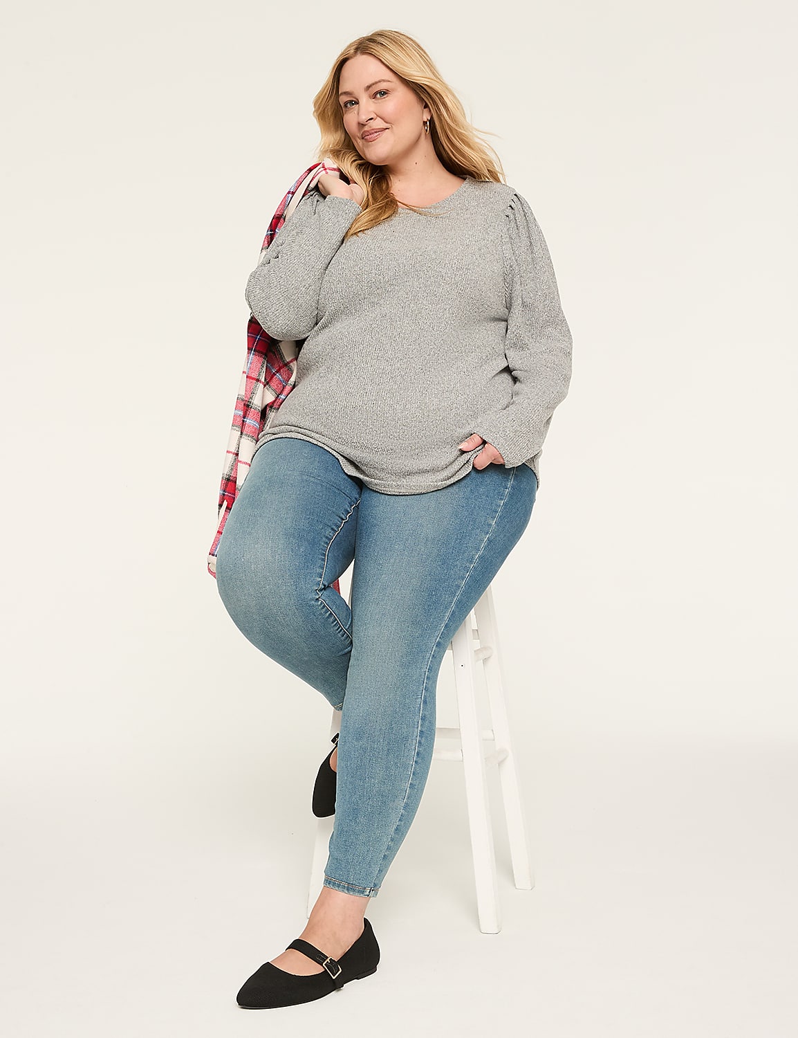 Lurex Pleat-Shoulder Cozy Rib Top Product Image 3
