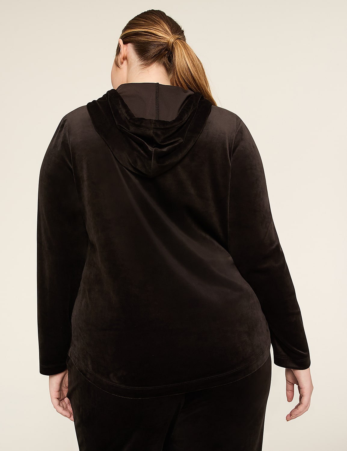 LIVI V-Neck Velour Hoodie Product Image 2