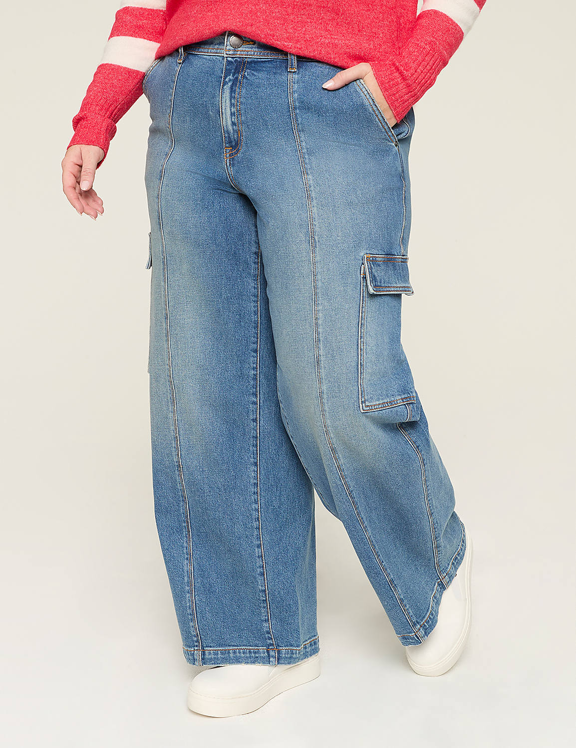 Wide Leg Cargo Jean Product Image 1