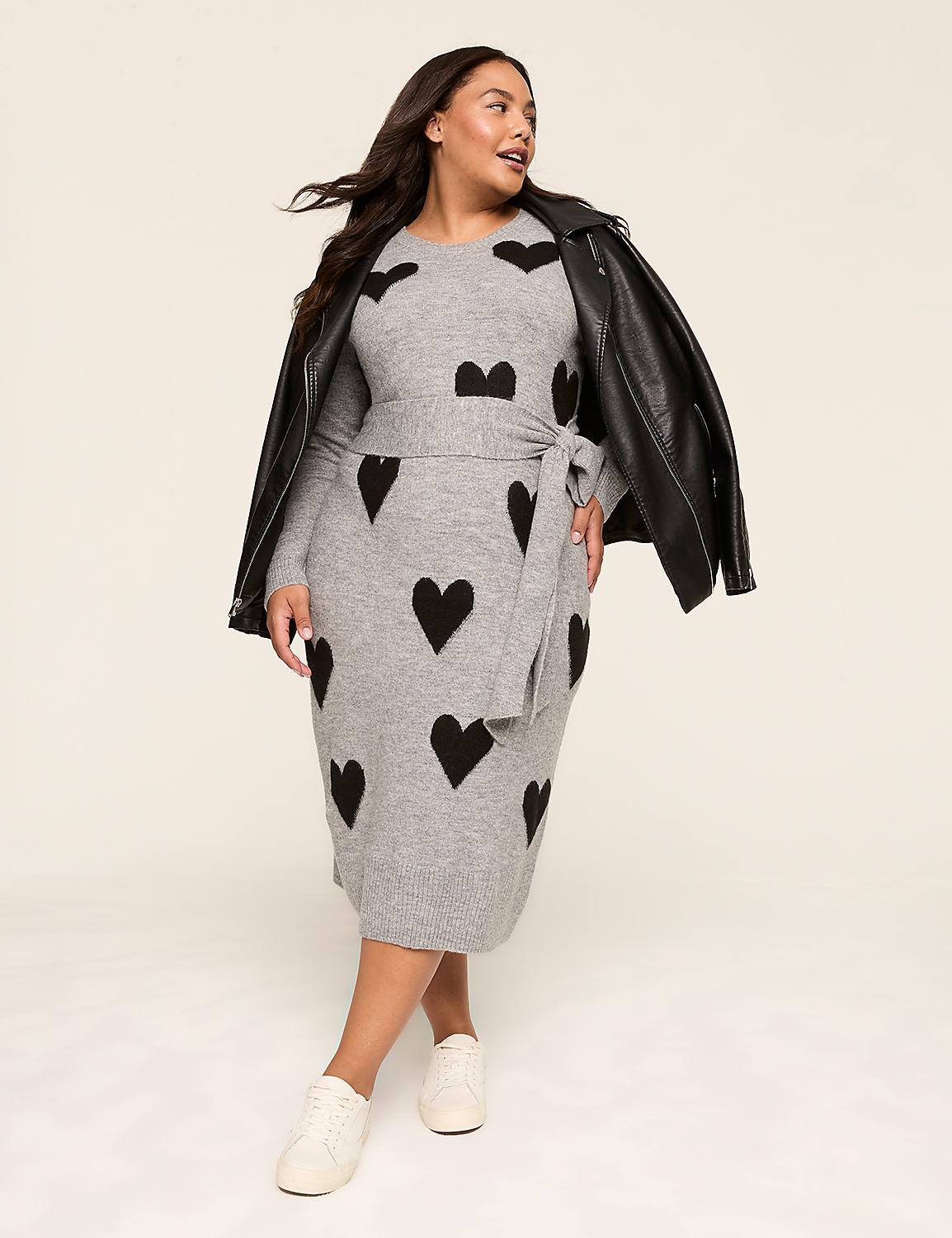 Belted Midi Sweater Dress Product Image 3