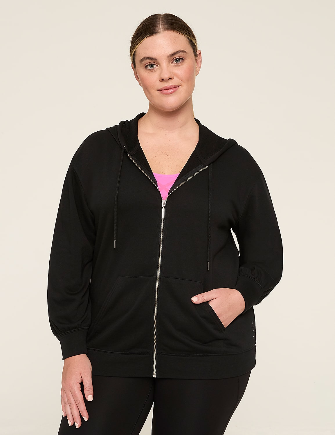 LIVI French Terry Zip-Front Hoodie Product Image 1