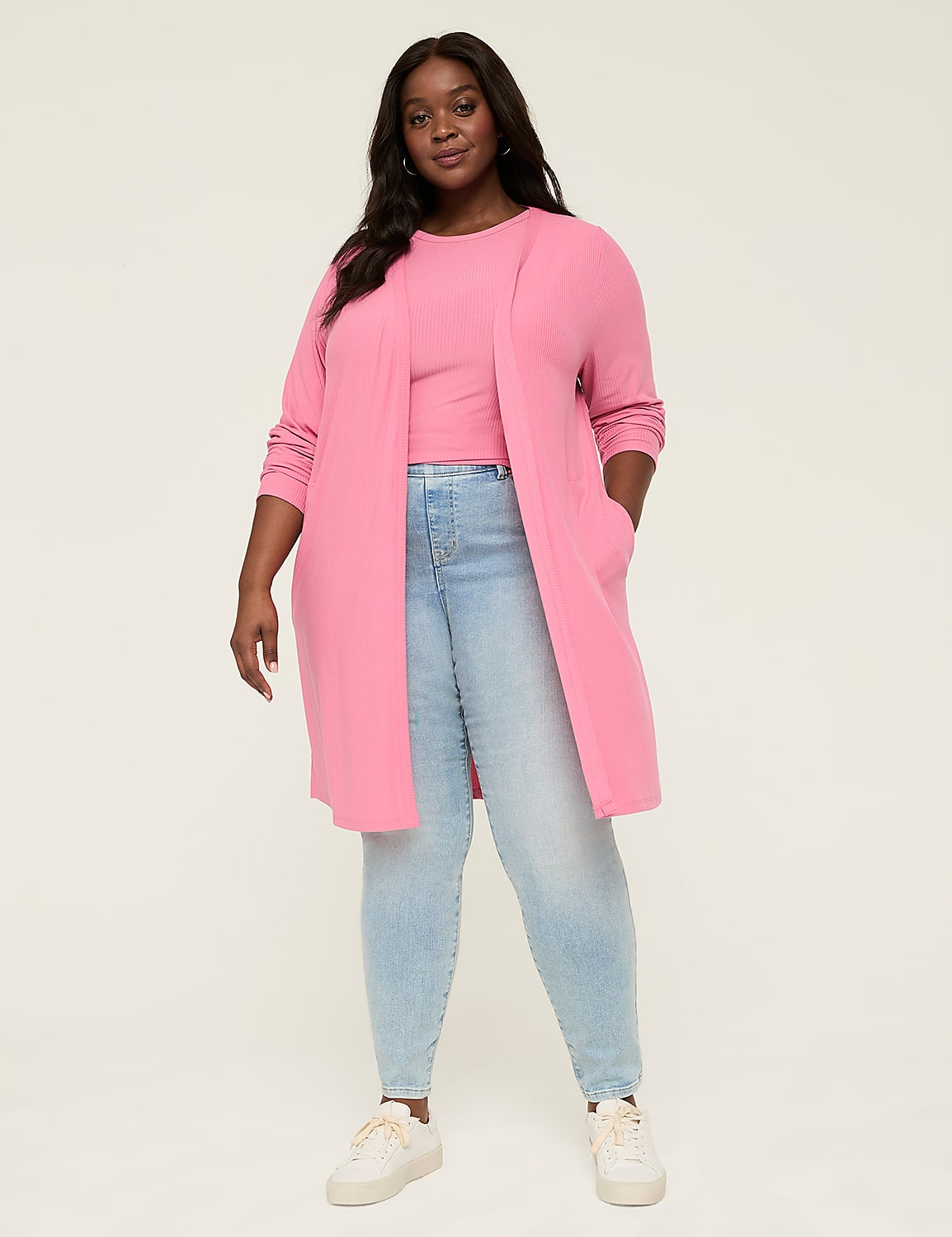Long-Sleeve Open-Front Overpiece Product Image 3