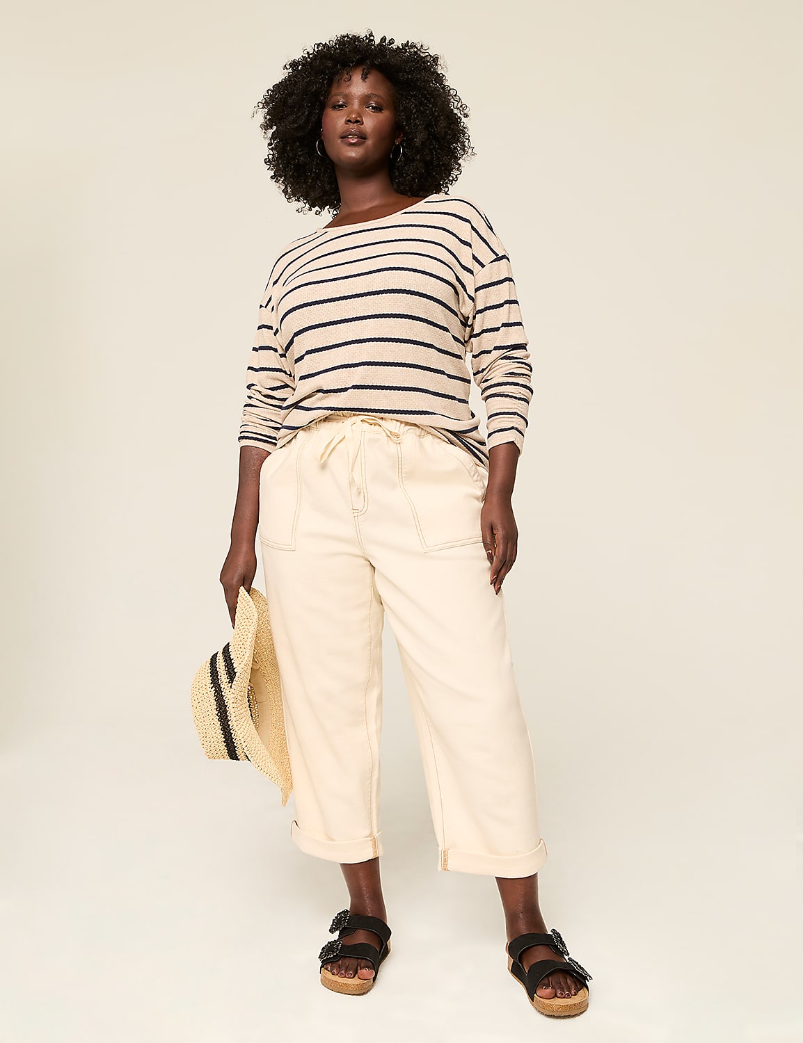 Cloud Knit Pull-On High-Rise Denim Capri Product Image 3