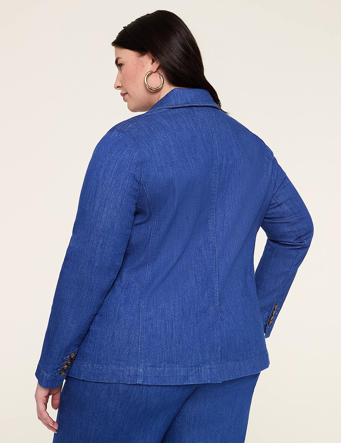 Double-Breasted Denim Blazer Product Image 2