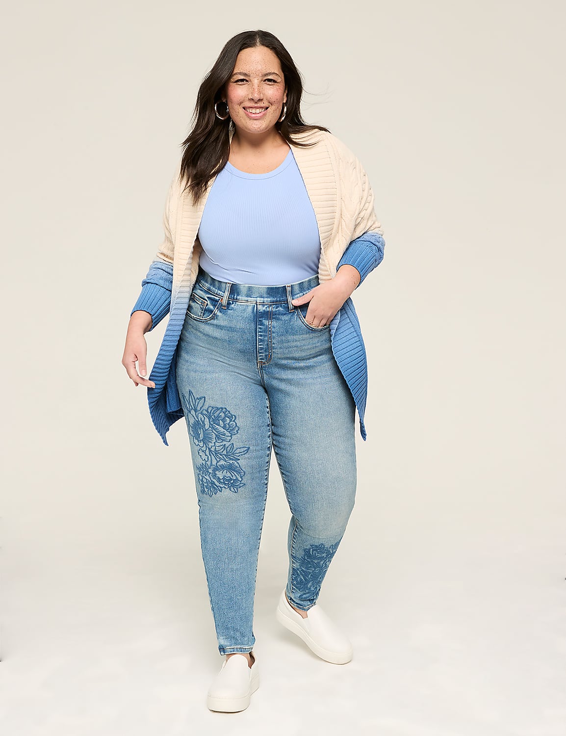 Tighter Tummy Fit Pull-On High-Rise Embroidered Jegging Product Image 3