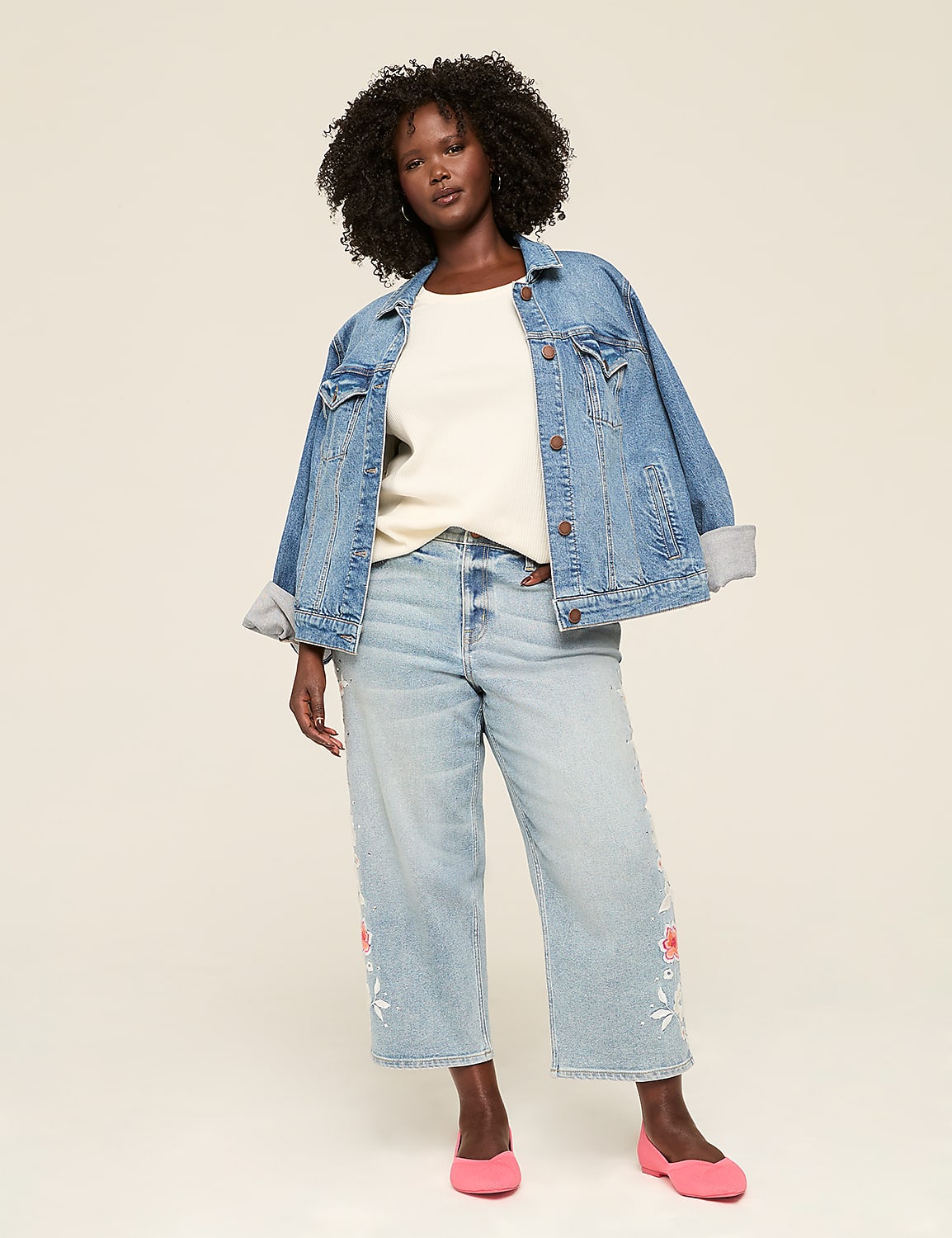 Signature Fit Straight Leg Crop Jean - Embroidery & Rhinestone Product Image 3