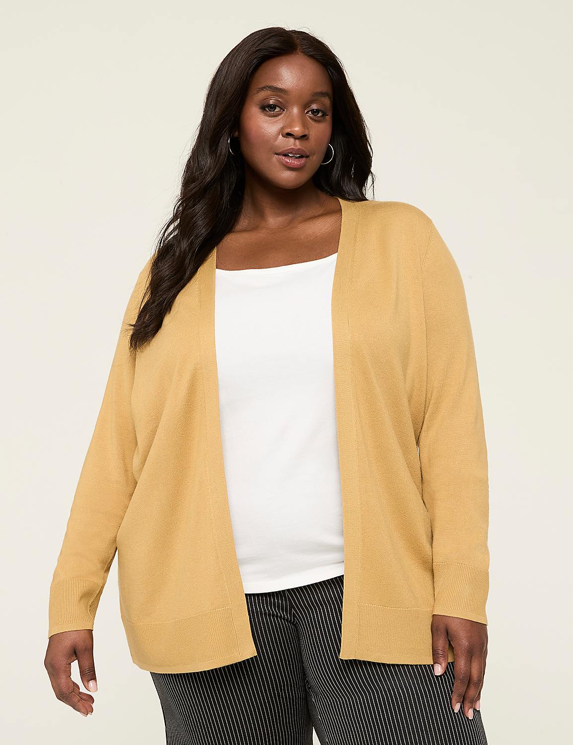 Modern Long-Sleeve Open-Front Cardigan Product Image 1