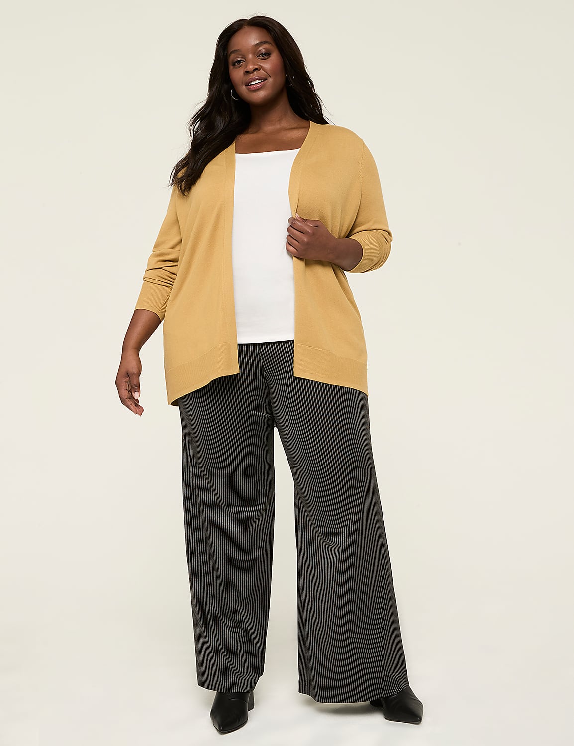 Modern Long-Sleeve Open-Front Cardigan Product Image 3