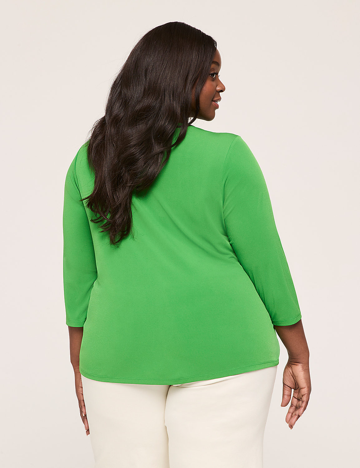 Swing 3/4-Sleeve Pleat-Front Top Product Image 2