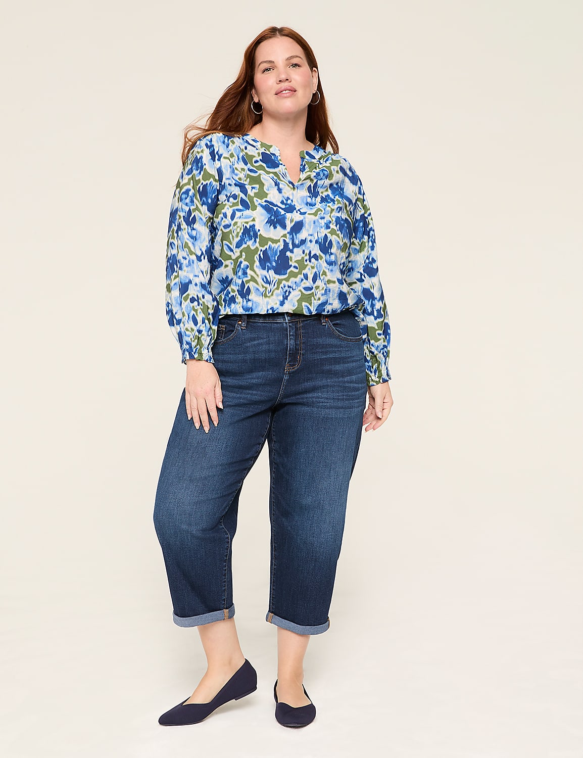 Split-Neck Popover Blouse Product Image 3