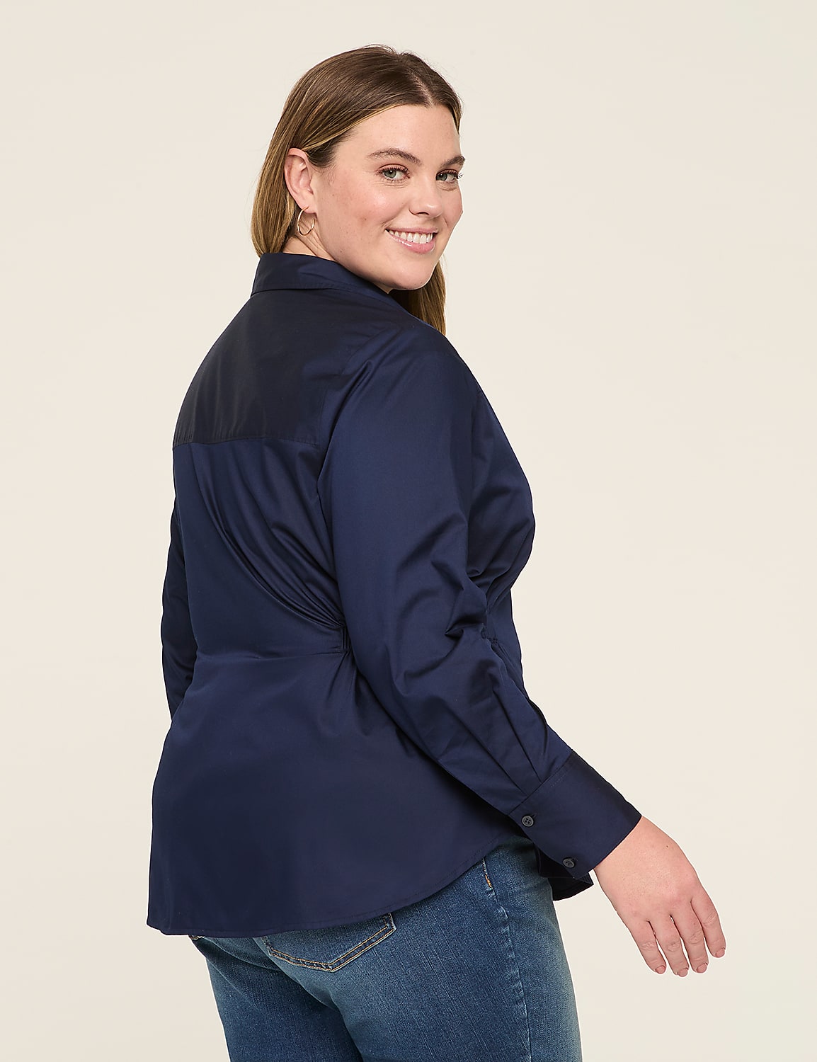 Relaxed Elastic-Waist Button-Down Shirt - thumbnail 2