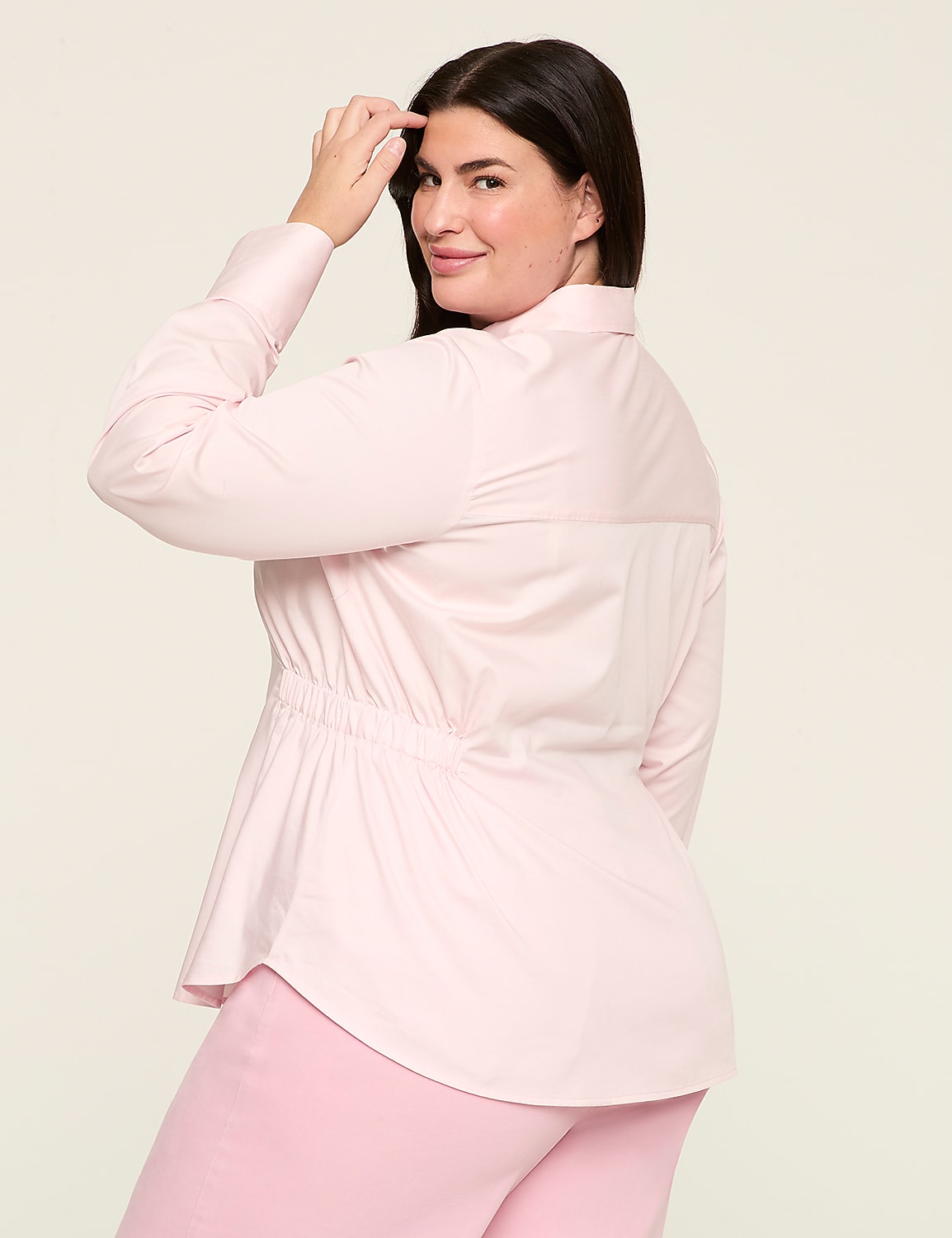 Relaxed Elastic-Waist Button-Down Shirt - thumbnail 5