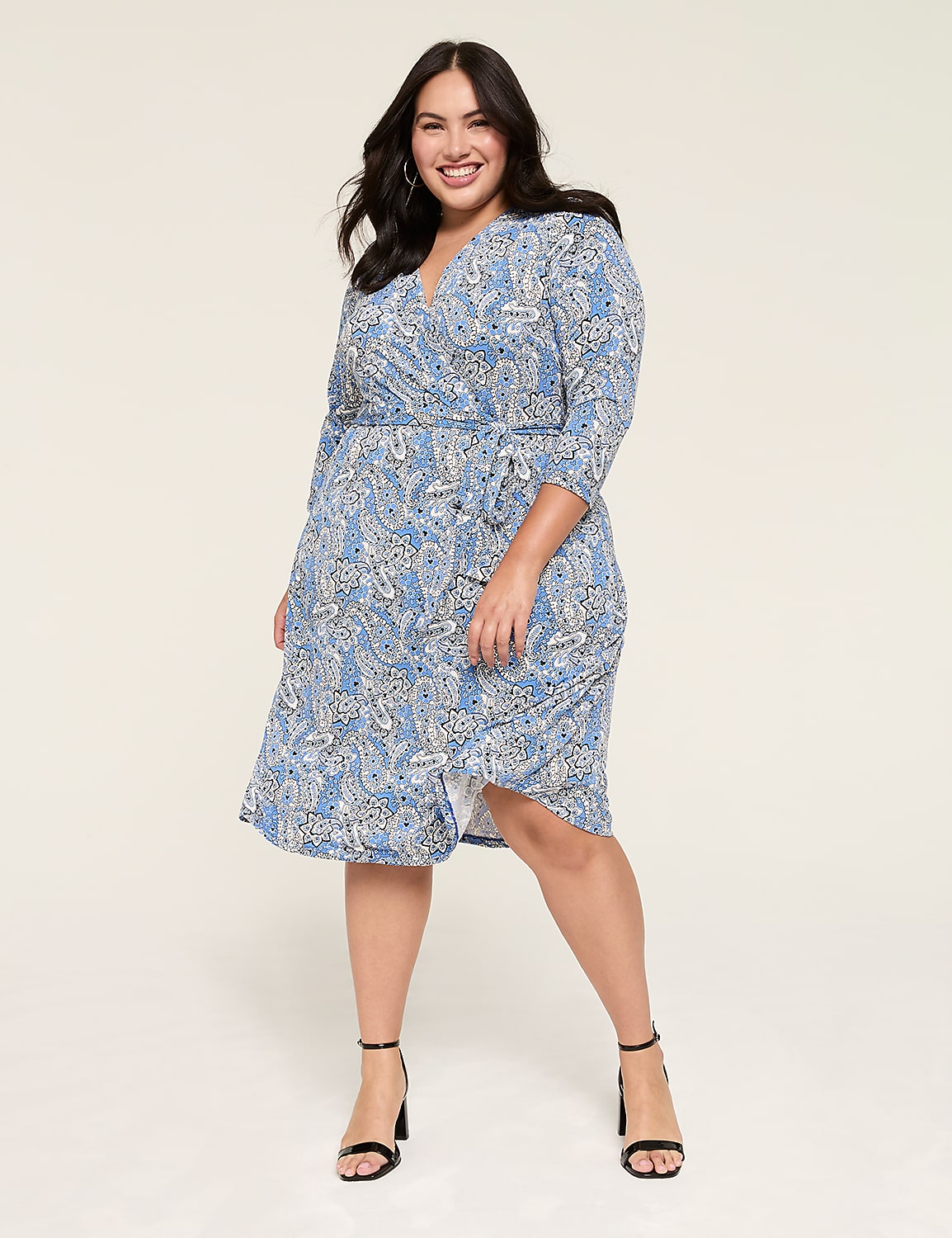 Faux-Wrap Jersey Dress Product Image 1