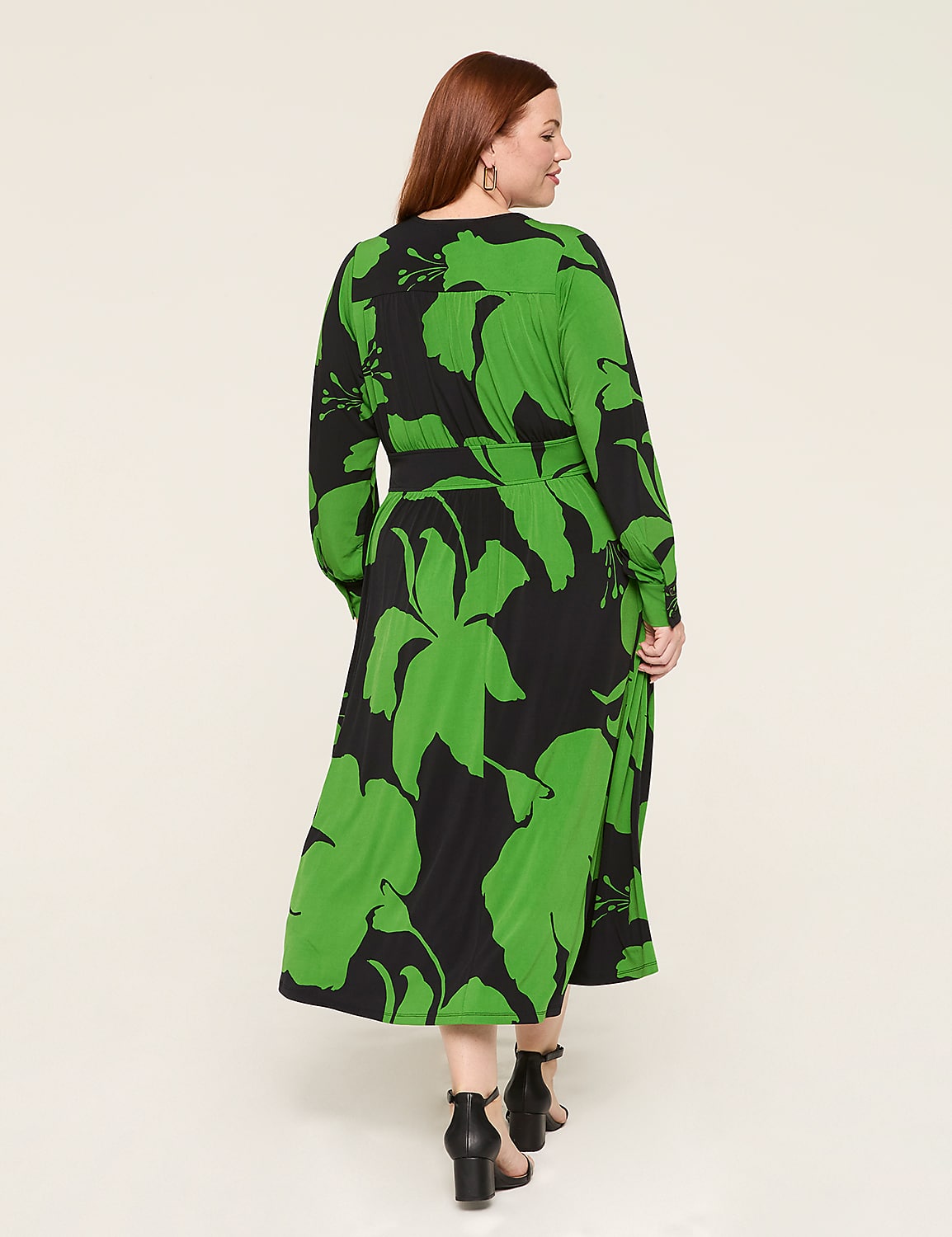 Faux-Wrap Wide-Waistband Jersey Midi Dress Product Image 2