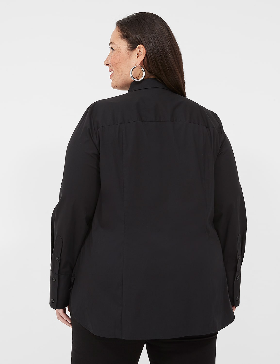 Button-Front No-Peek Girlfriend Shirt Product Image 2