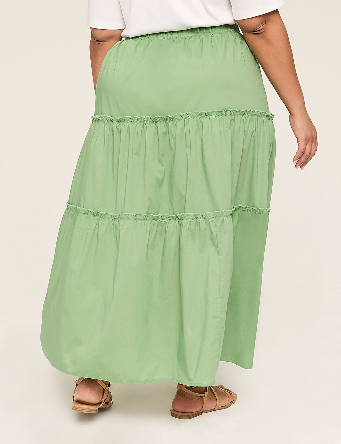 Poplin Tiered Maxi Skirt Product Image 2