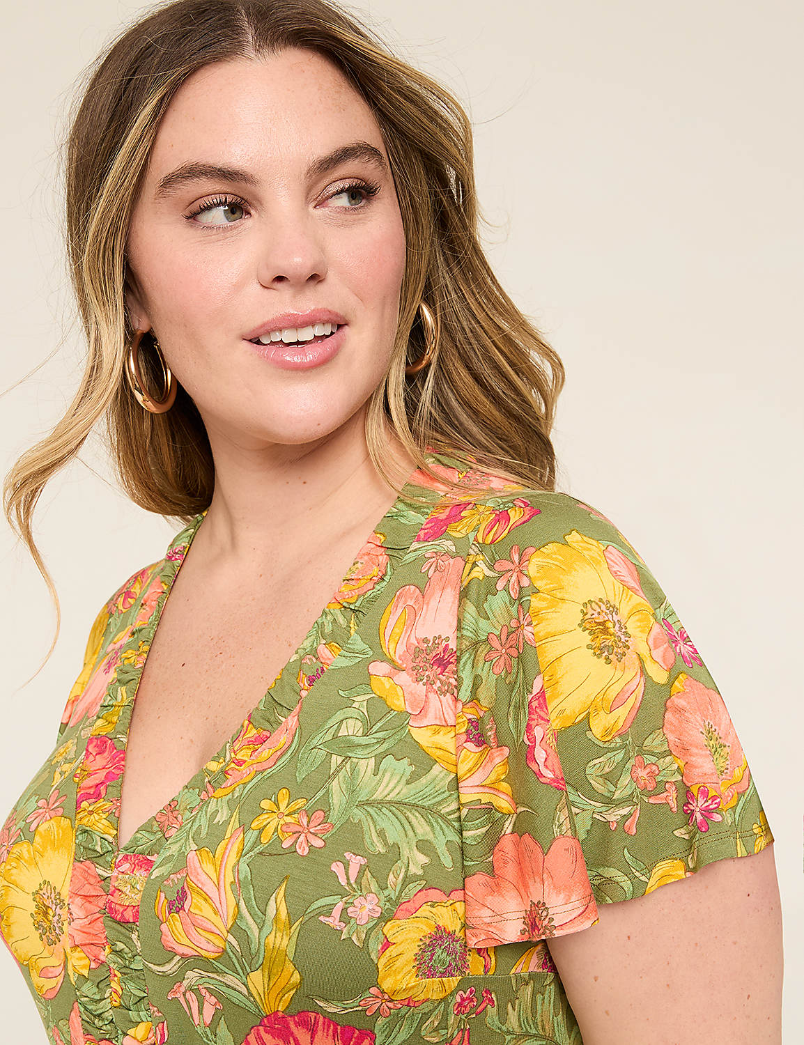 Flutter-Sleeve V-Neck Jersey Maxi Dress Product Image 3