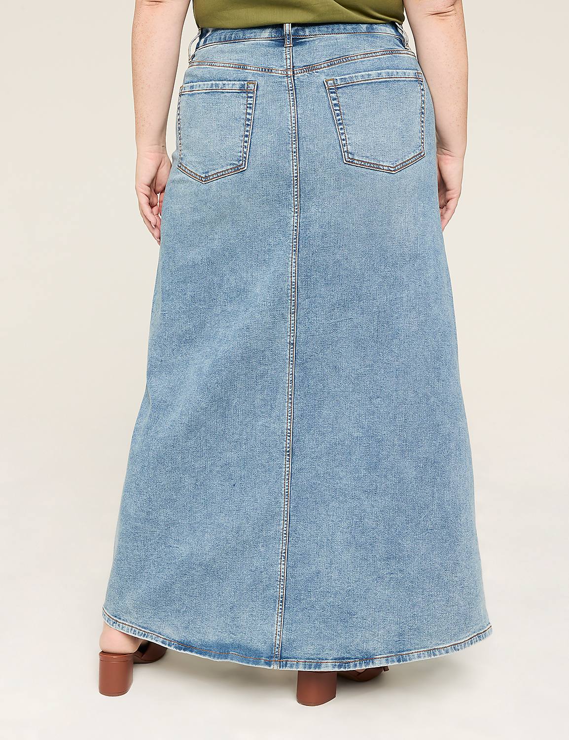 Denim High-Rise Maxi Skirt Product Image 2