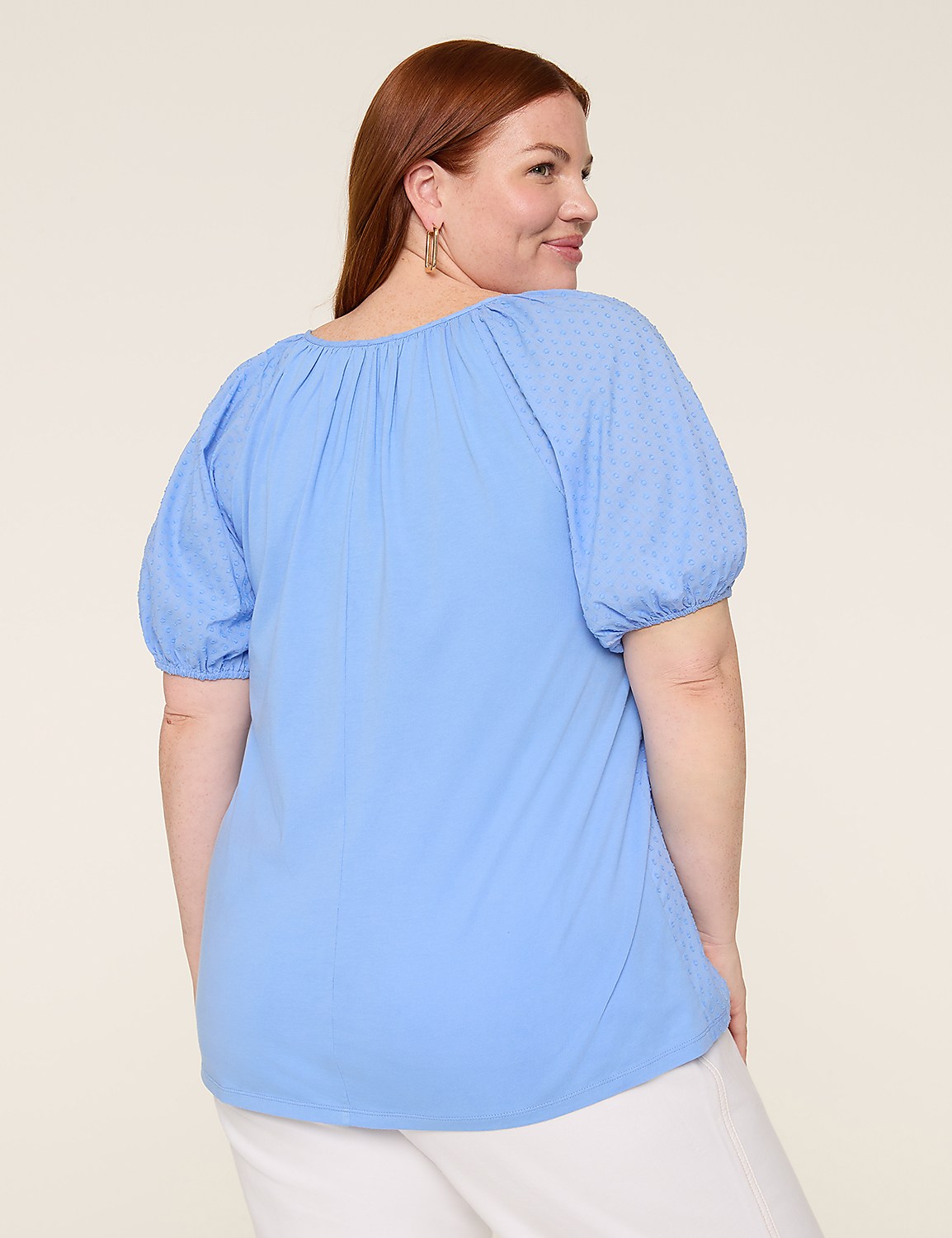 Clip Dot & Knit Peasant Top Product Image 2