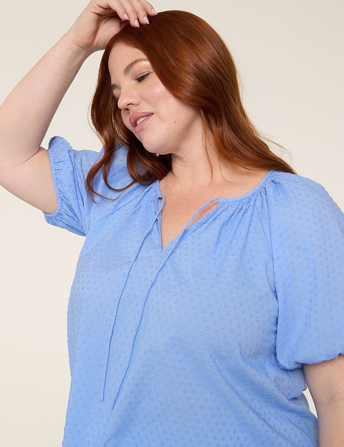 Clip Dot & Knit Peasant Top Product Image 4