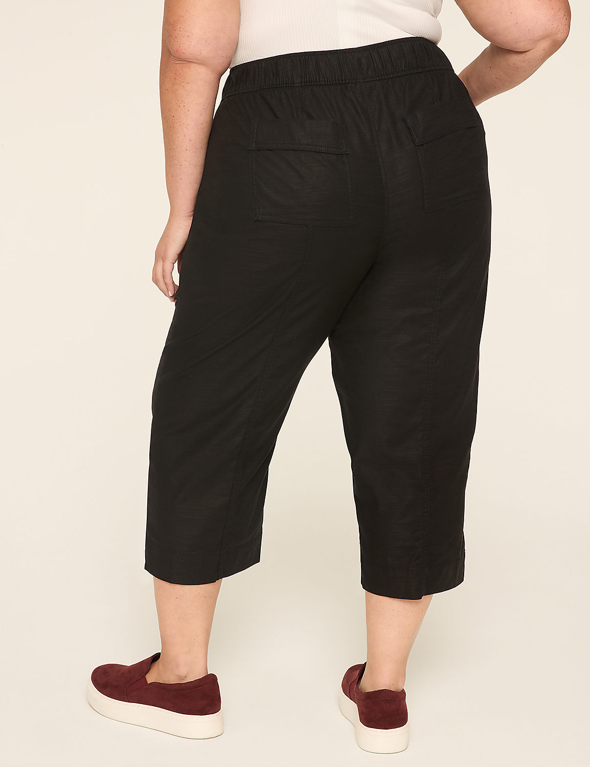 Slub Pull-On Crop Pant Product Image 2