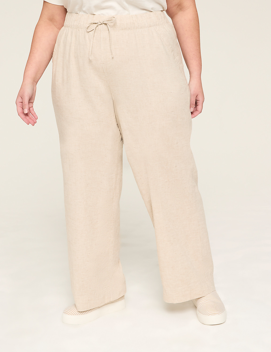 Linen Wide Leg Pant - New Sandal Length Product Image 1