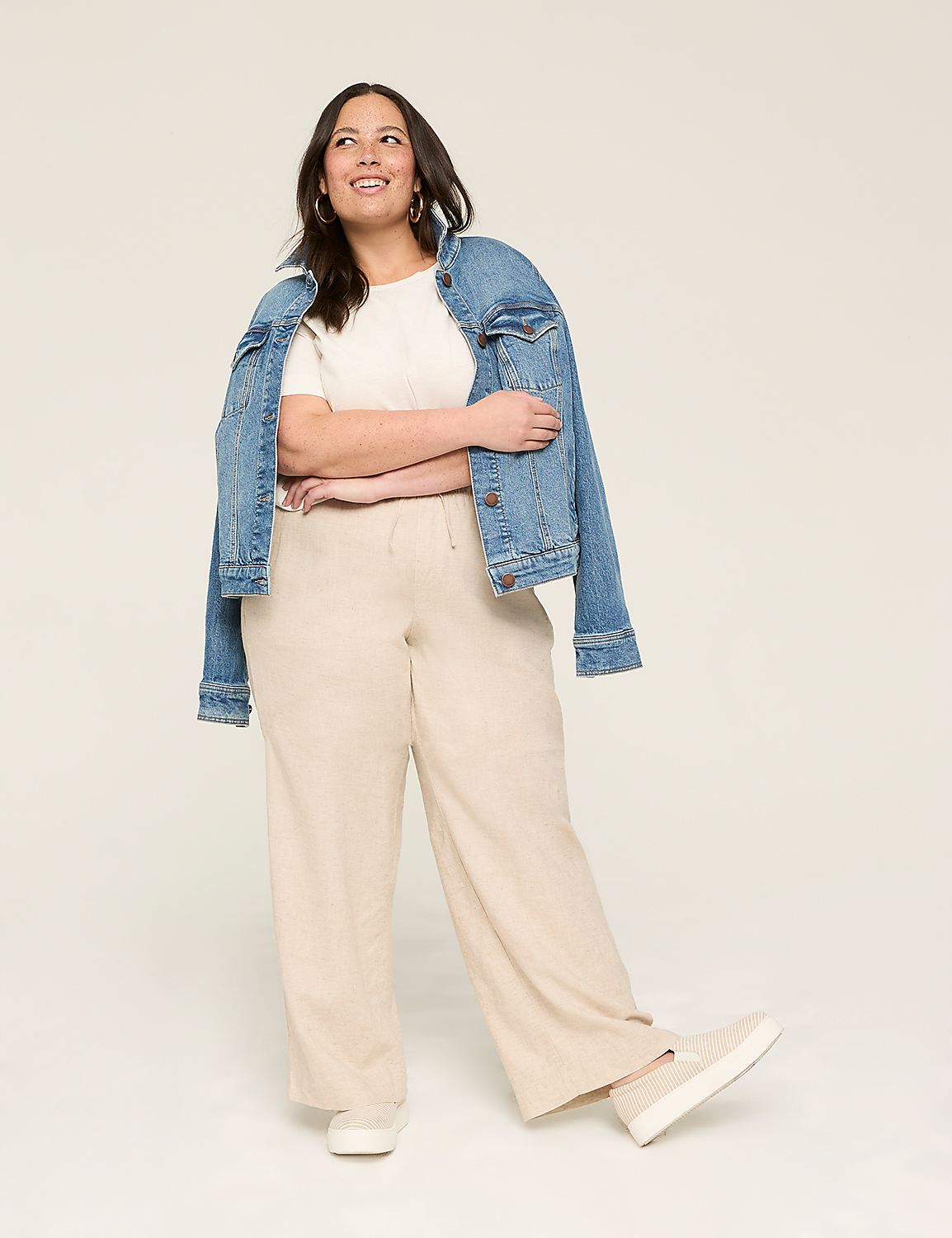 Linen Wide Leg Pant - New Sandal Length Product Image 3