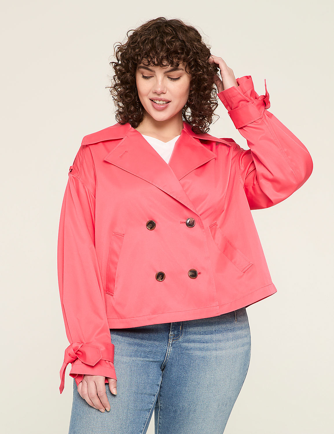 Swing-Back Short Lightweight Trench Coat Product Image 1