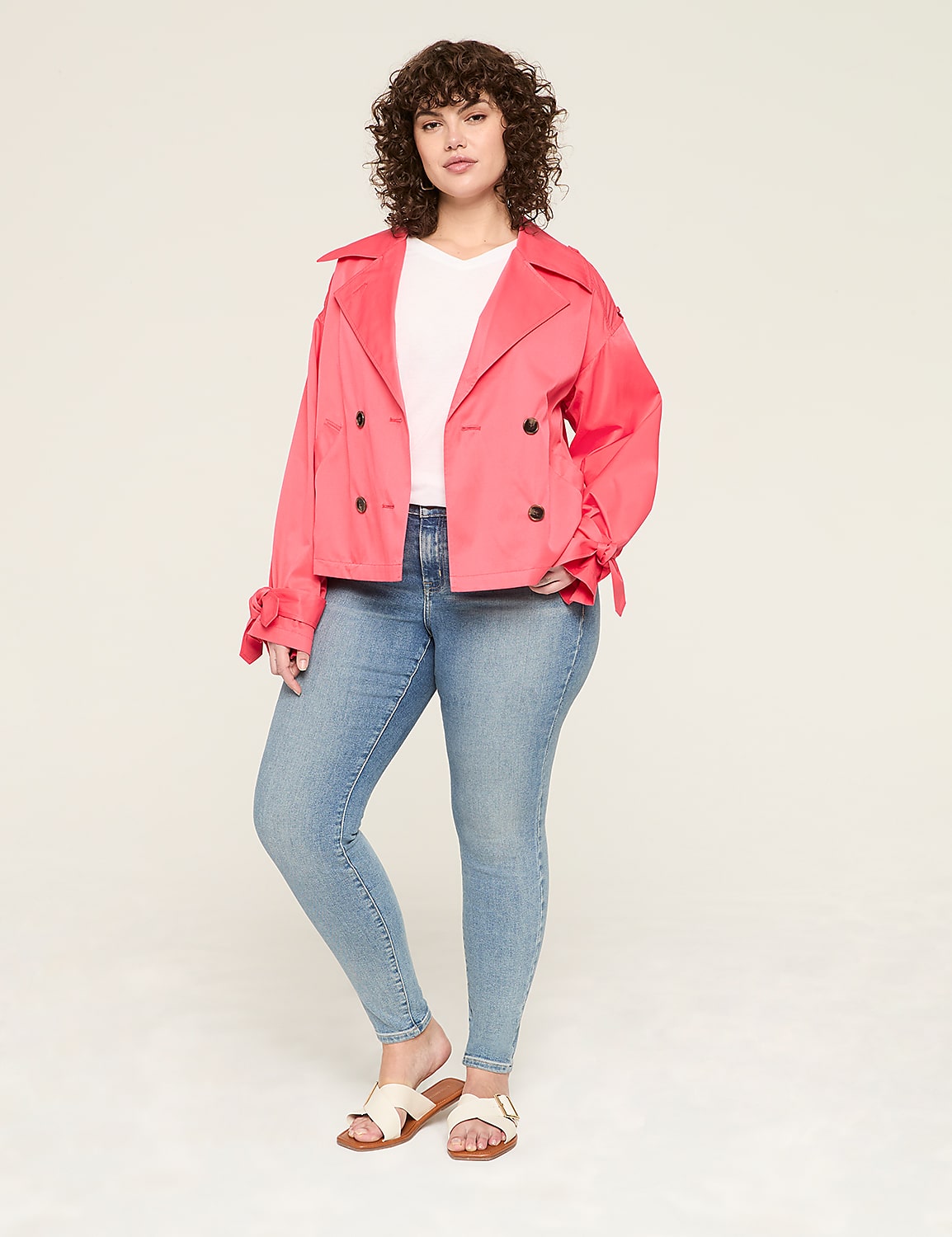 Swing-Back Short Lightweight Trench Coat Product Image 3