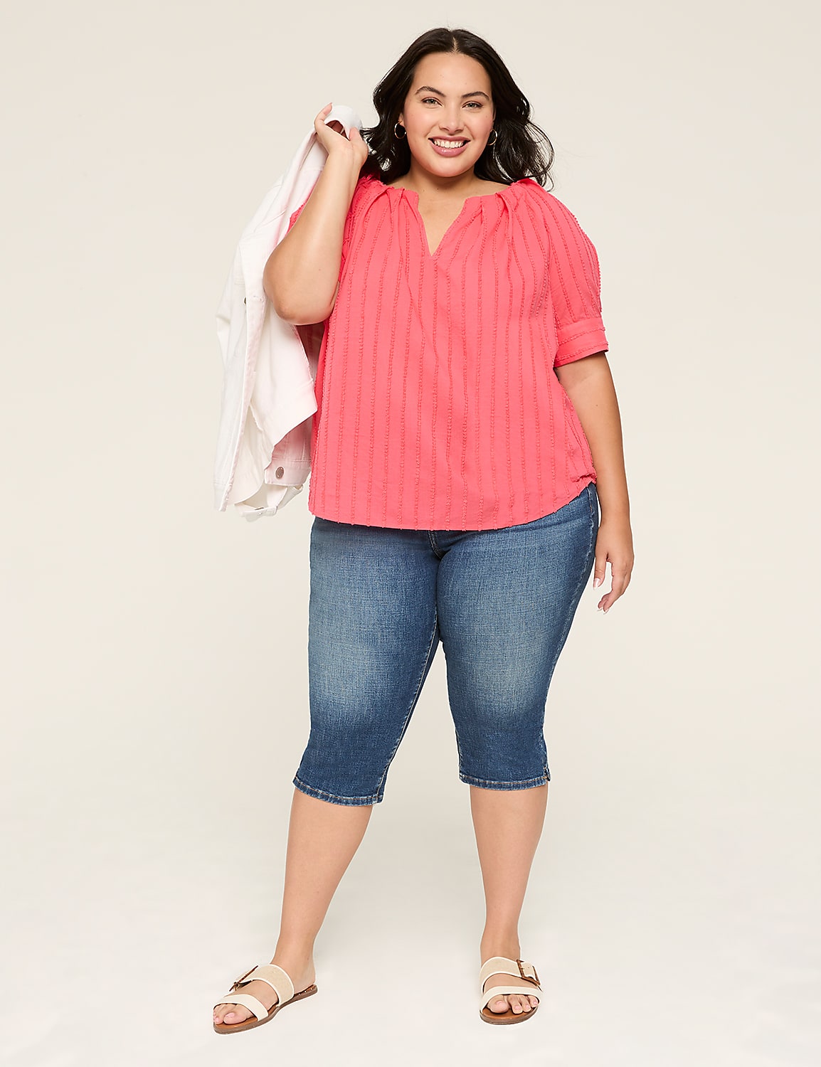 Perfect Sleeve Notch-Neck Popover Blouse Product Image 3