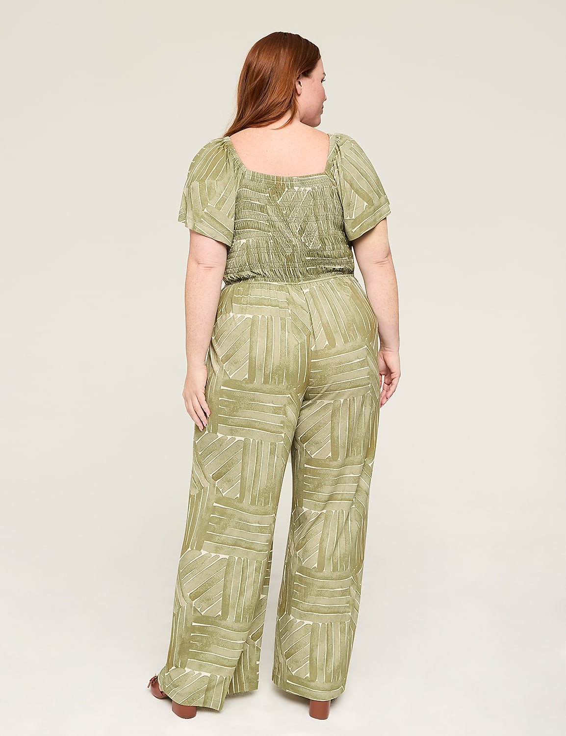 Smocked-Bodice Flutter-Sleeve Jumpsuit Product Image 2